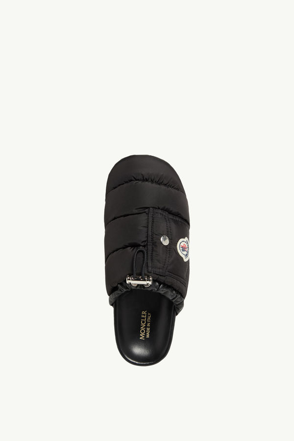 Mon Pocket Padded Leather Mules Women Black Moncler 4