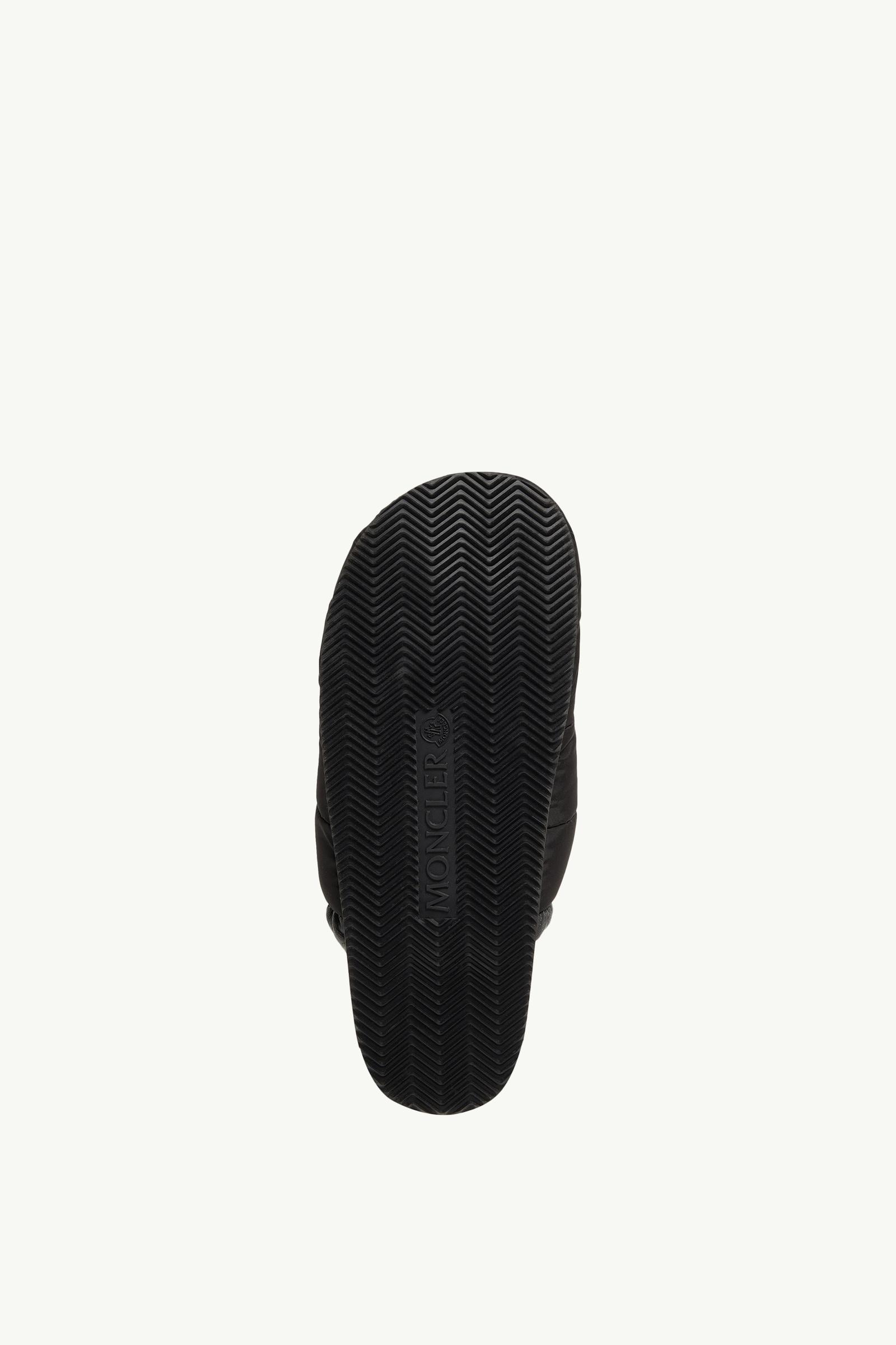 関税込★VIP価格【MONCLER】Mon Pocket Padded Leather Mules Black Mon Pocket Padded Leather Mules - Sandals & Sliders