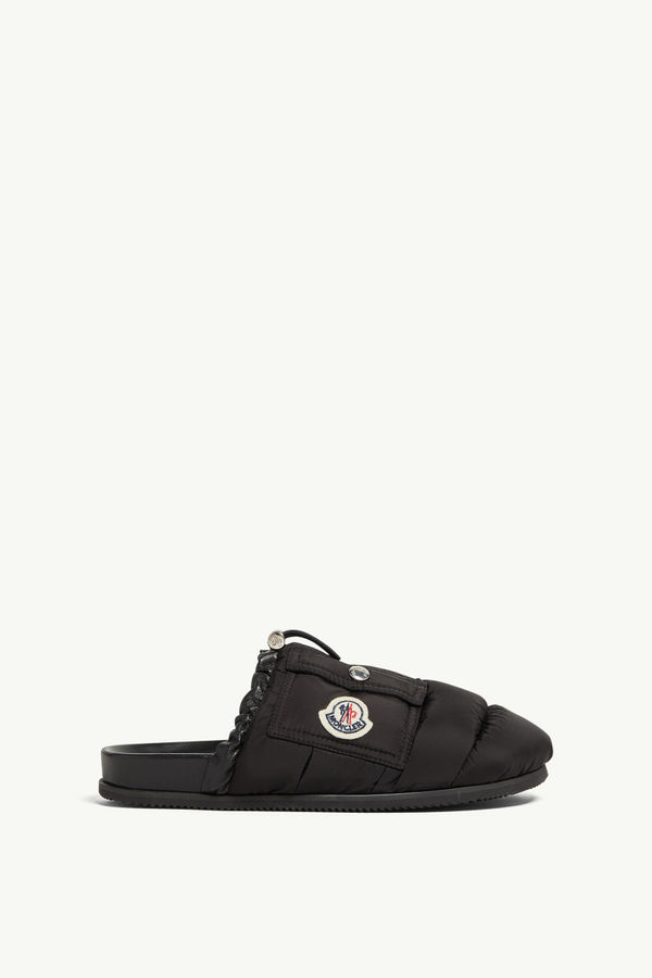 Mon Pocket Padded Leather Mules Women Black Moncler 0