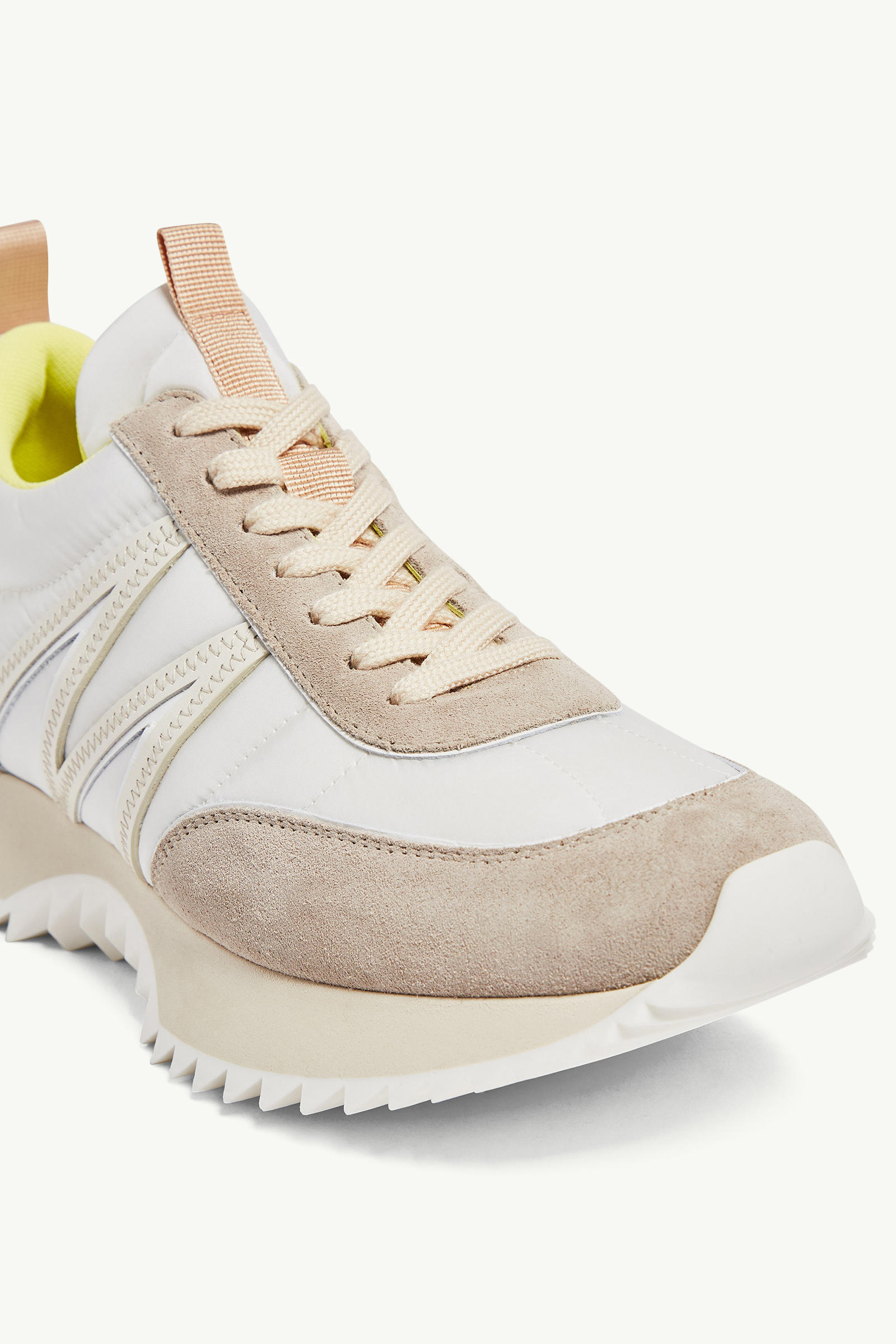 Pacey Suede Trainers Women Beige & White Moncler 2