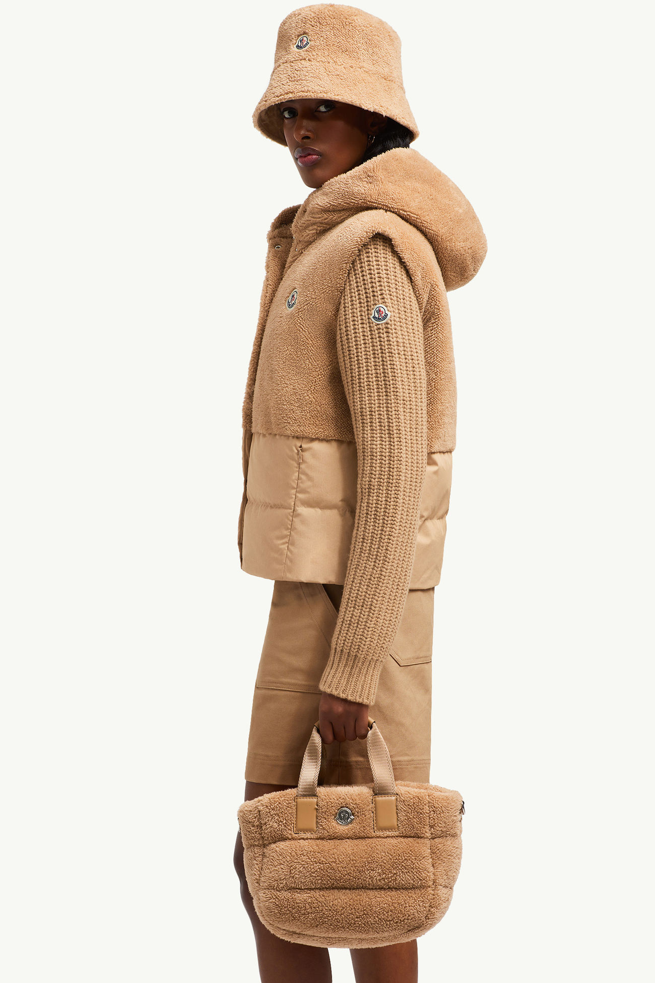 Caradoc Teddy Mini Tote Bag Women Camel Beige Moncler 1