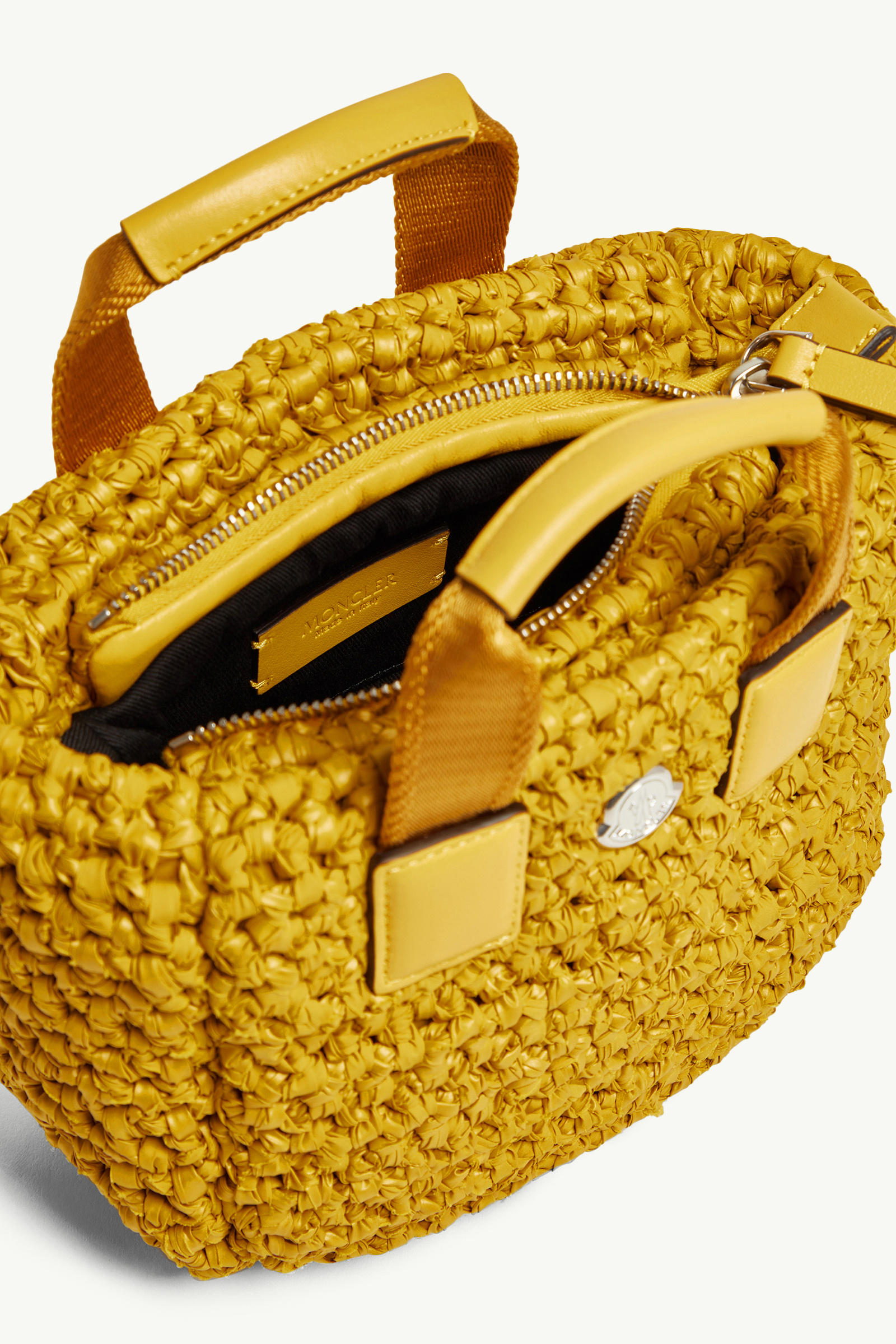 Caradoc gewebte Micro Tote Bag Damen Gelb Moncler 4
