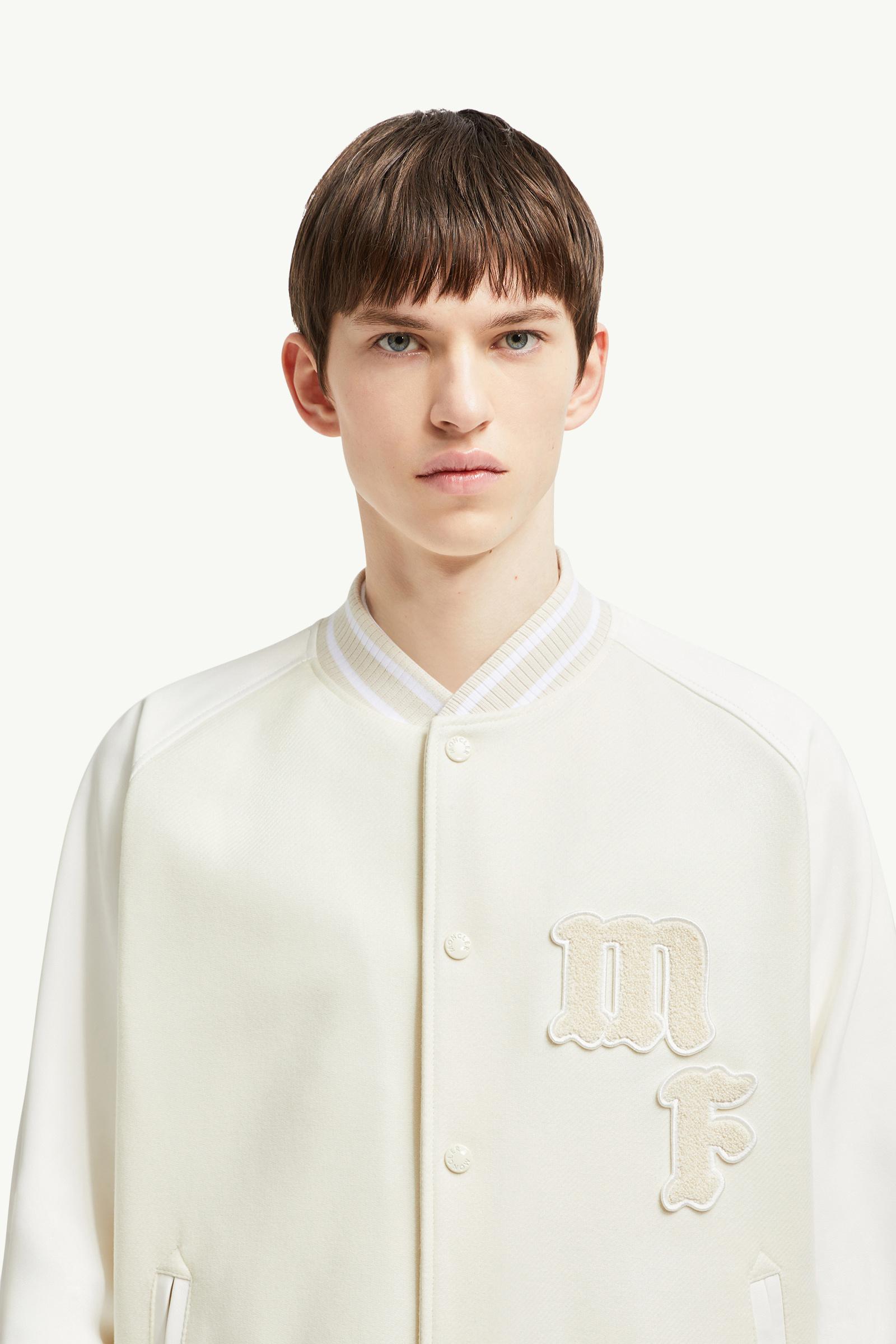 Moncler x FRGMT Loki Wool & Leather Varsity Jacket Men Light Beige Moncler 1