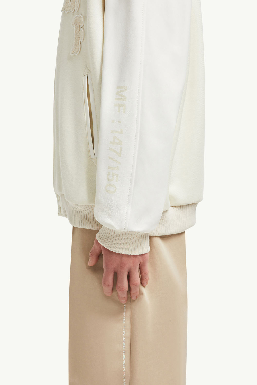 Moncler x FRGMT Loki Wool & Leather Varsity Jacket Men Light Beige Moncler 6