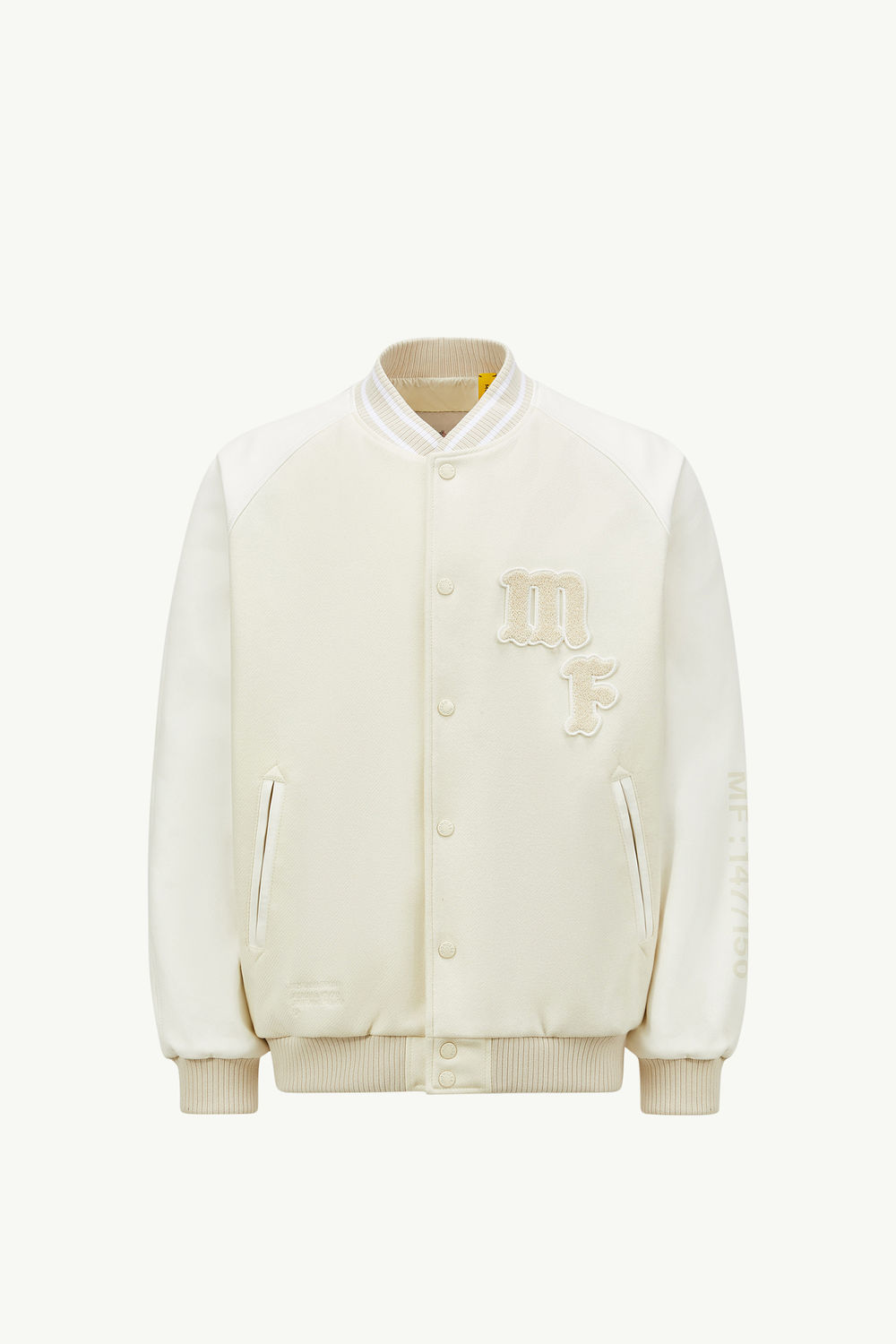 Moncler x FRGMT Loki Wool & Leather Varsity Jacket Men Light Beige Moncler 2