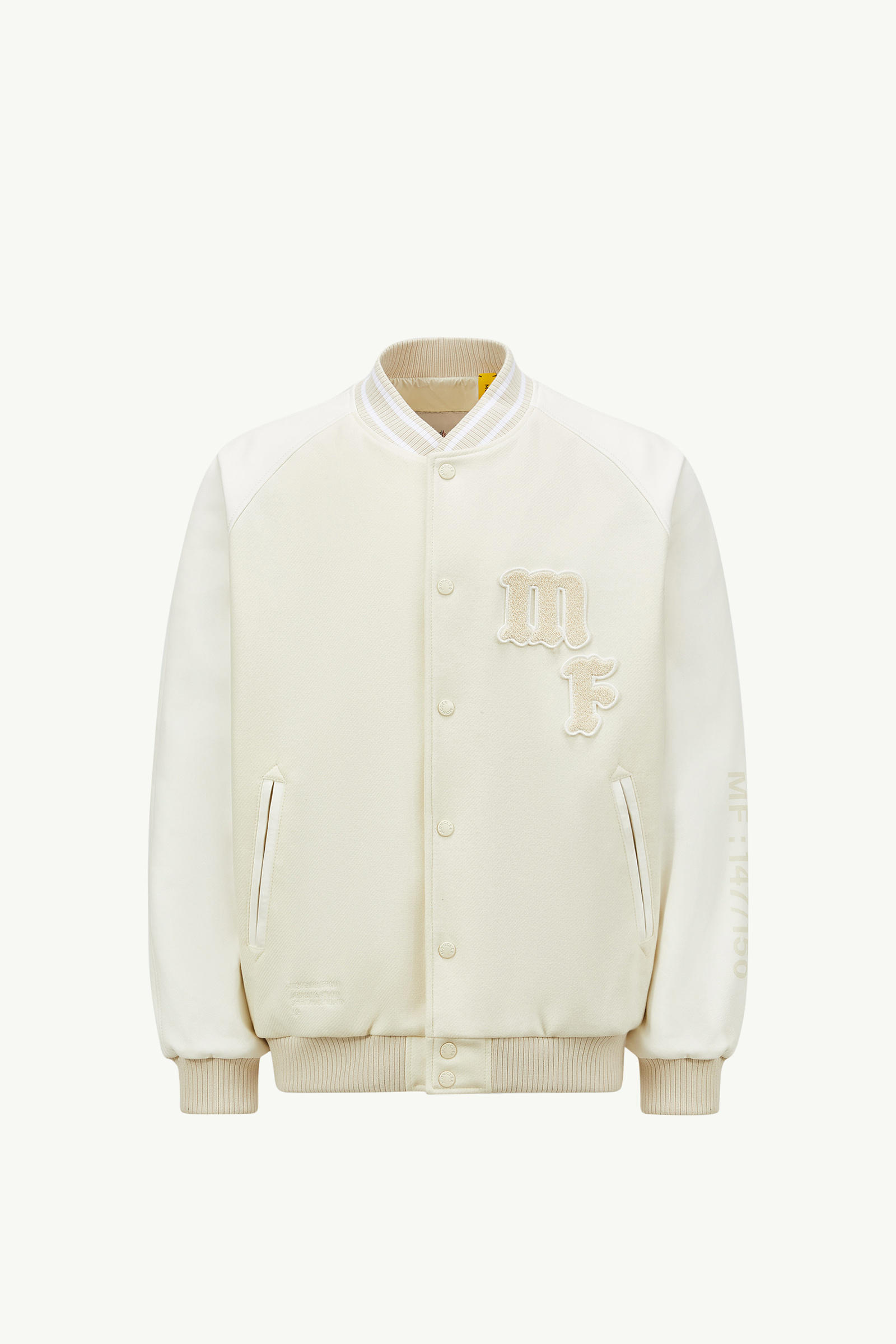 Moncler x FRGMT Loki Wool & Leather Varsity Jacket Men Light Beige Moncler 2