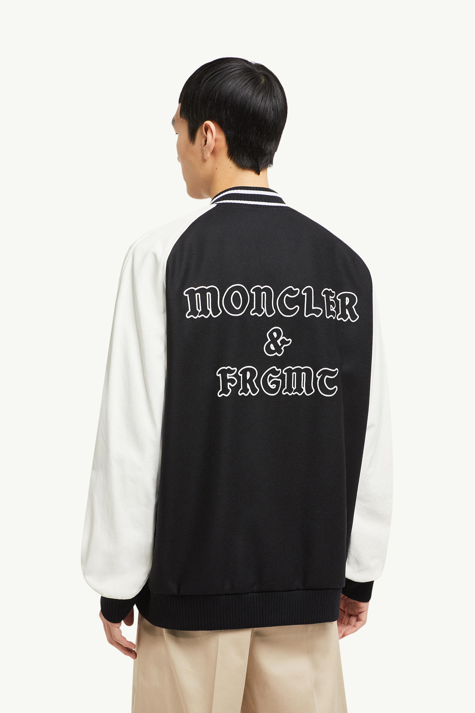 Moncler x FRGMT Loki Wool & Leather Varsity Jacket Men Black Moncler 4