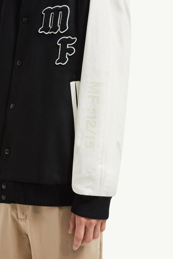 Veste universitaire en laine et cuir Loki Moncler x FRGMT Hommes Noir Moncler 5