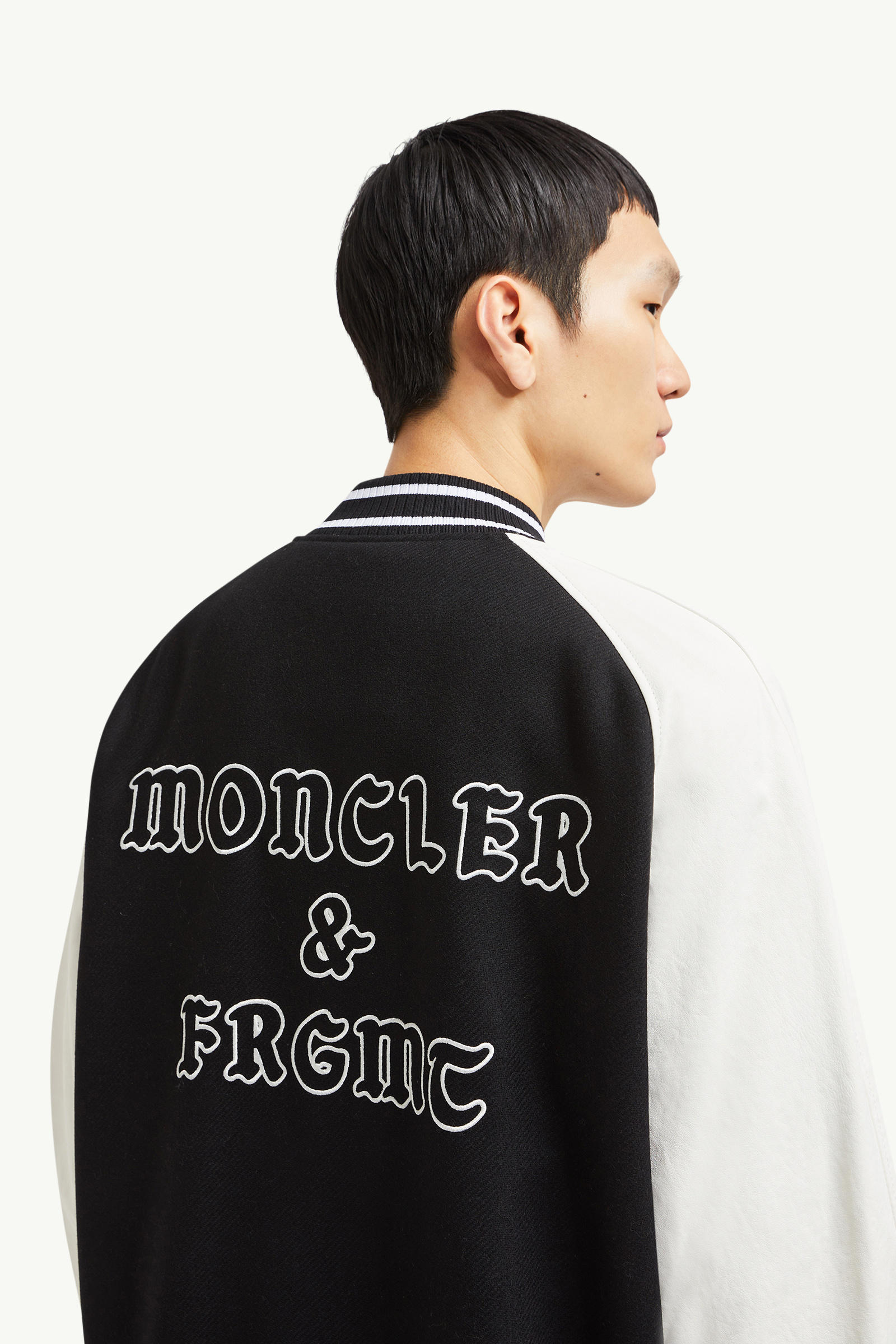 Moncler x FRGMT Loki Wool & Leather Varsity Jacket Men Black Moncler 7