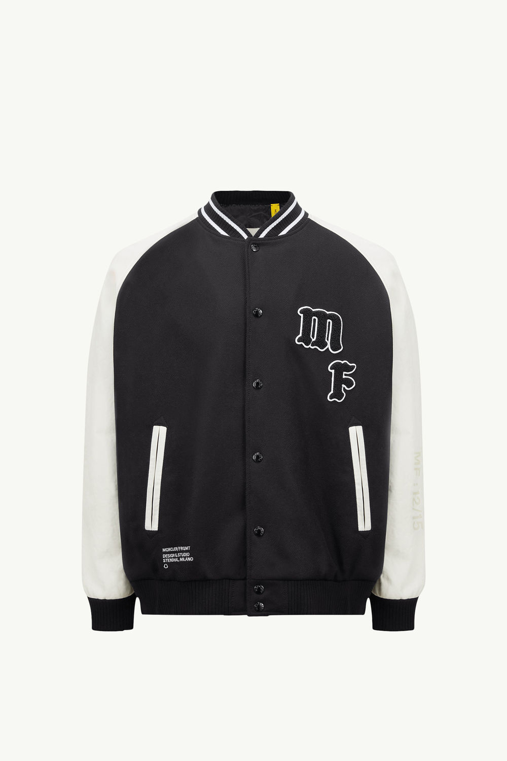 Moncler x FRGMT Loki Wool & Leather Varsity Jacket Men Black Moncler 2