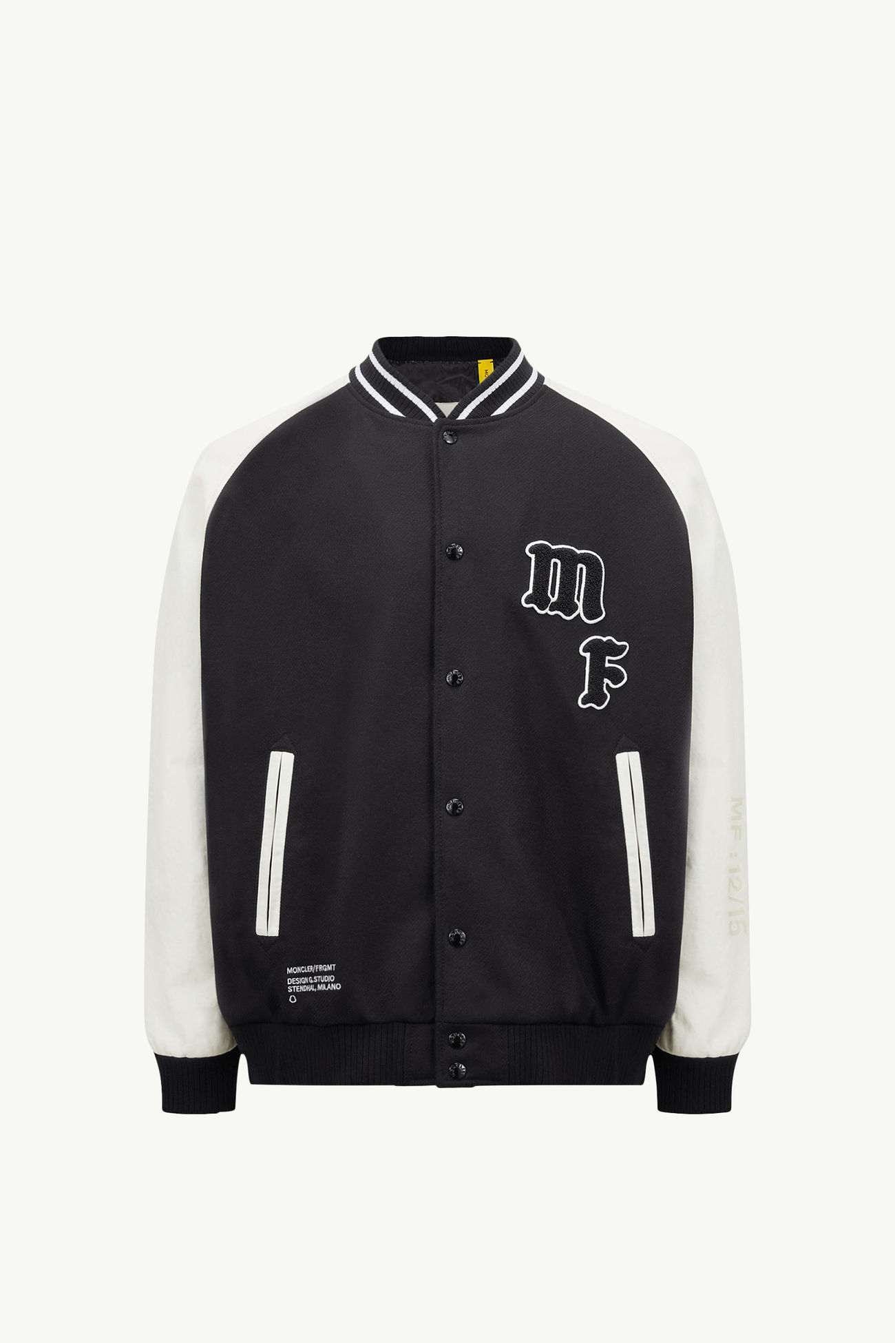 Moncler x FRGMT Loki男士羊毛和皮革棒球夹克外套 男士 黑色 Moncler 2