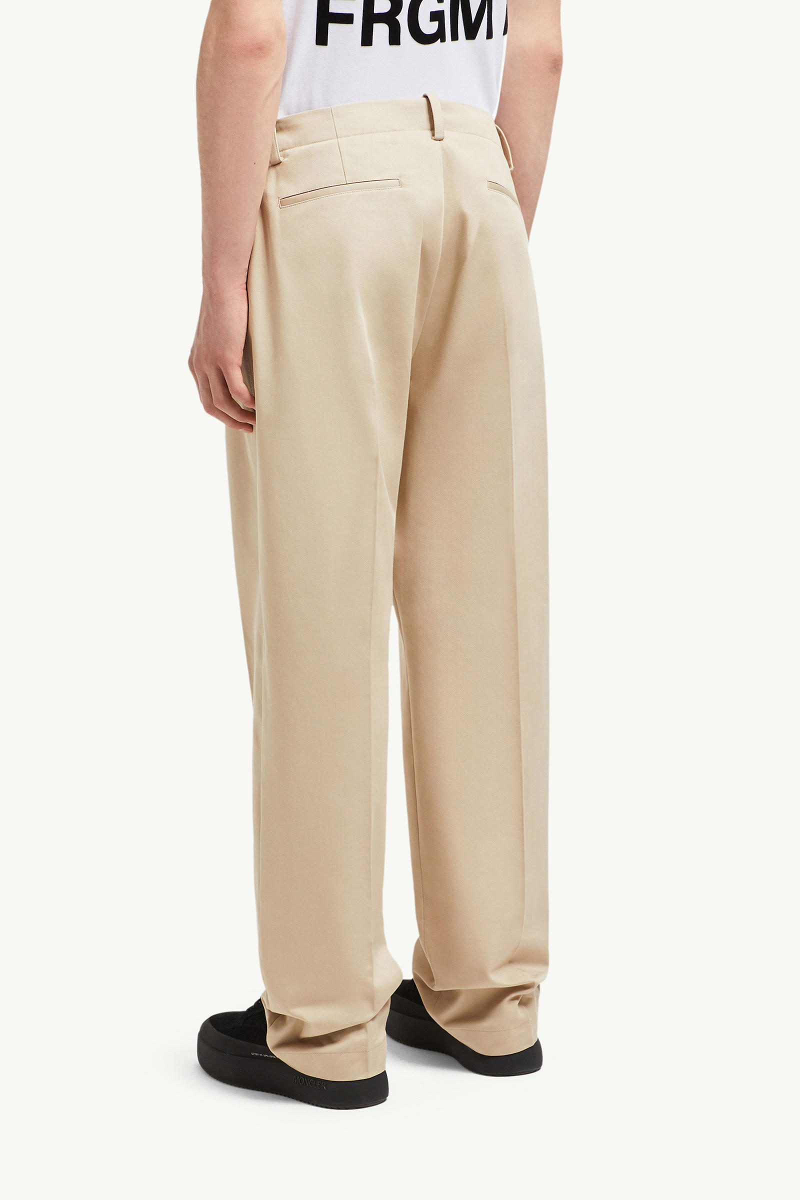 Pantaloni in gabardine di cotone Moncler x FRGMT Uomo Beige Moncler 4