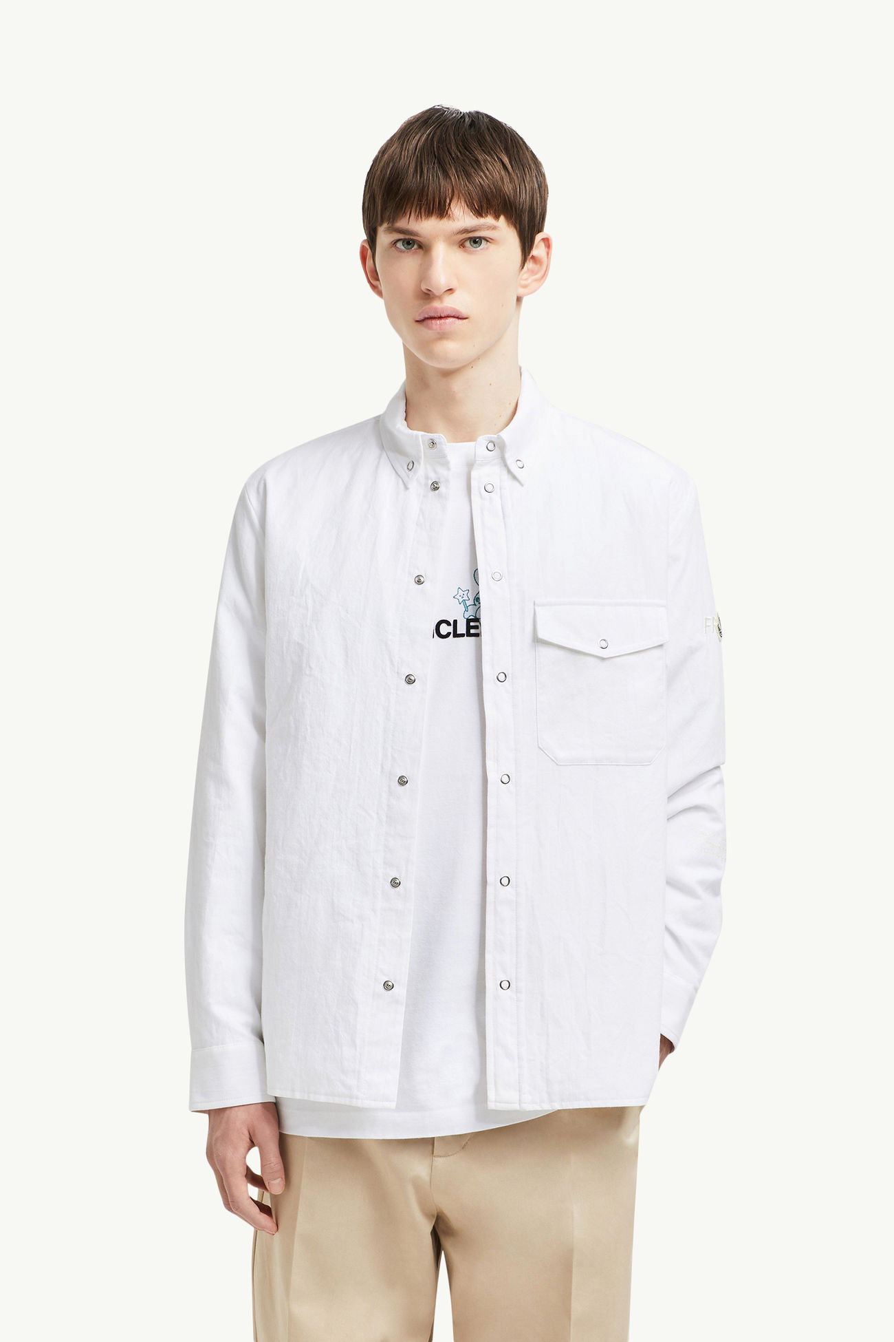 Giacca camicia imbottita Moncler x FRGMT Uomo Bianco Moncler 0