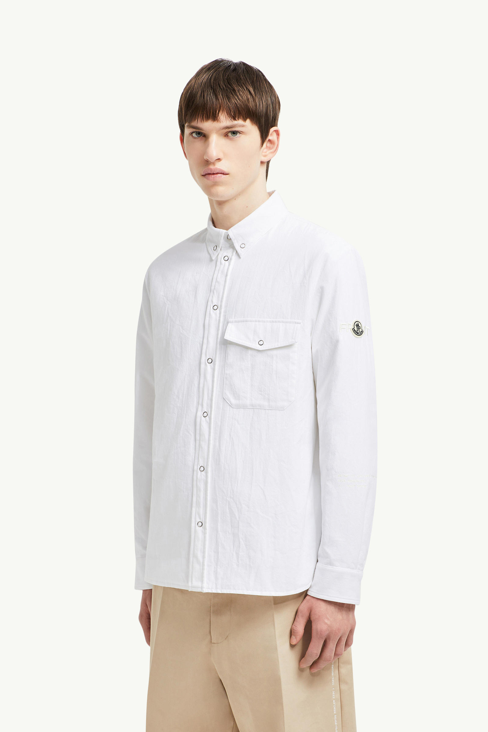 Moncler x FRGMT 패딩 셔츠 재킷 남성 화이트 Moncler 3
