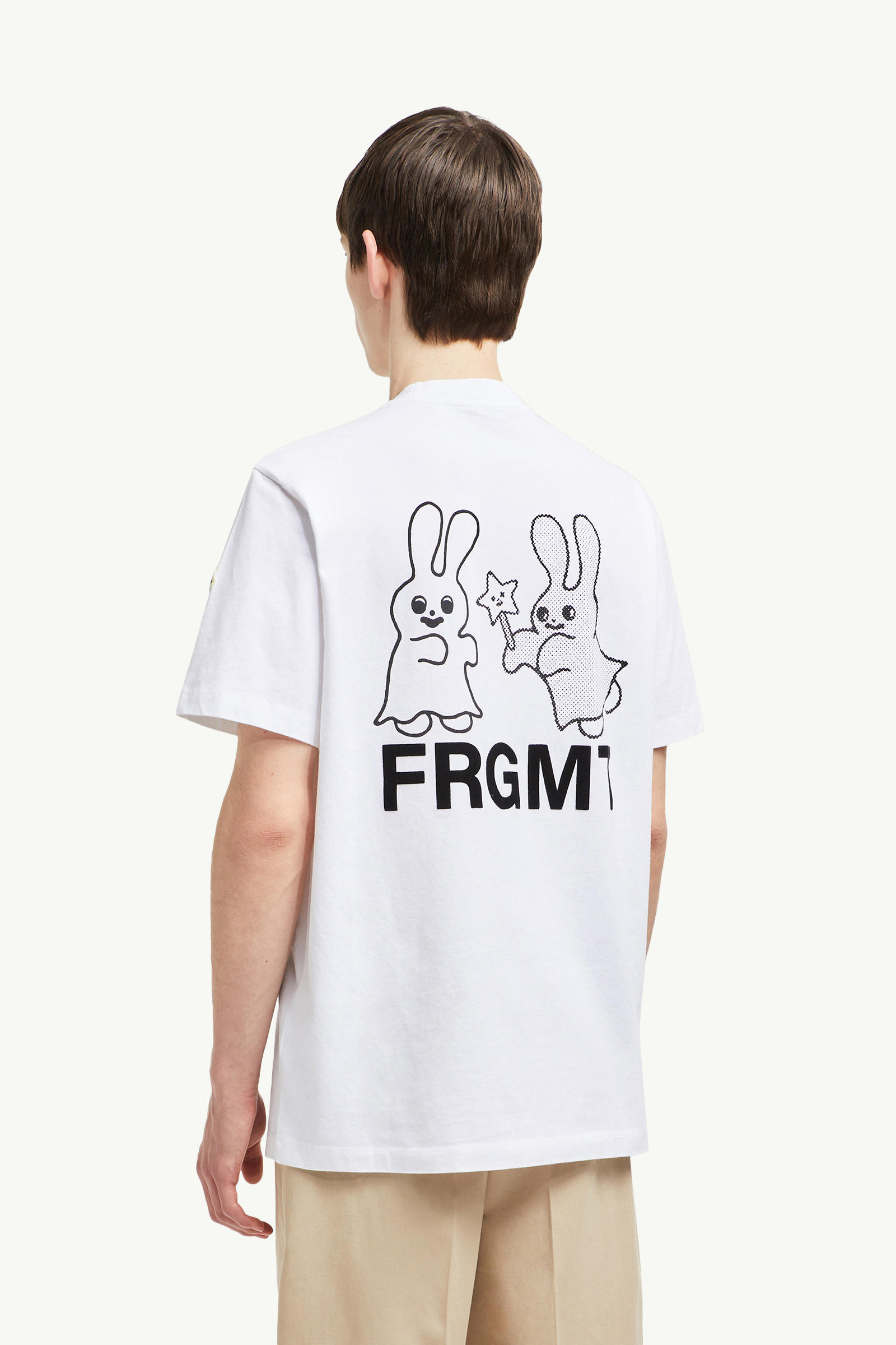 Moncler x FRGMT Cartoon Logo Cotton T-Shirt Men White Moncler 4