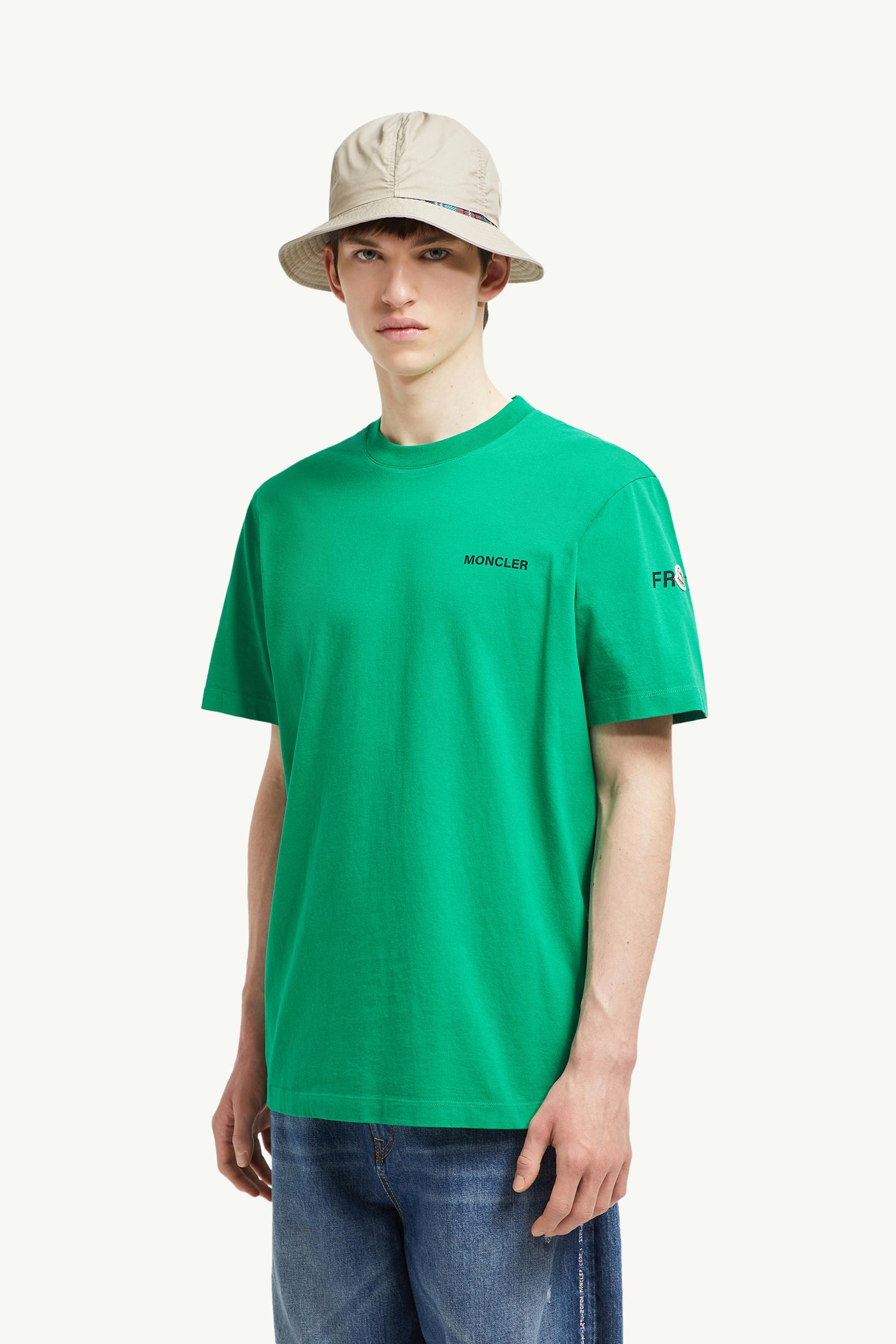 モンクレールＴシャツ˚✧₊⁎❝᷀ົཽ≀ˍ̮ ❝᷀ົཽ⁎⁺˳✧༚ Bright Green Moncler x FRGMT Maxi Logo Cotton T-Shirt