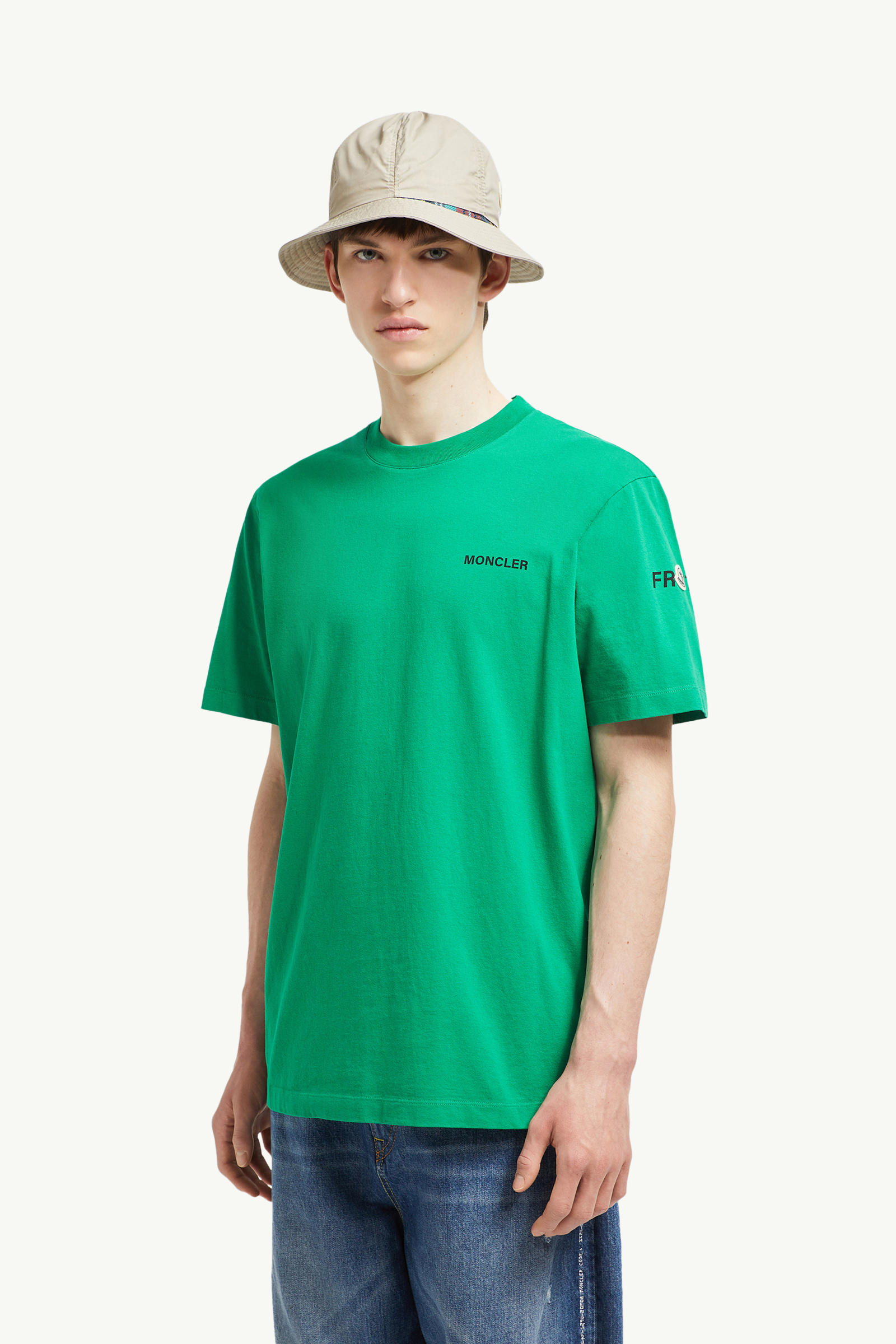 Moncler x FRGMT Maxi Logo Cotton T-Shirt Men Bright Green Moncler 0