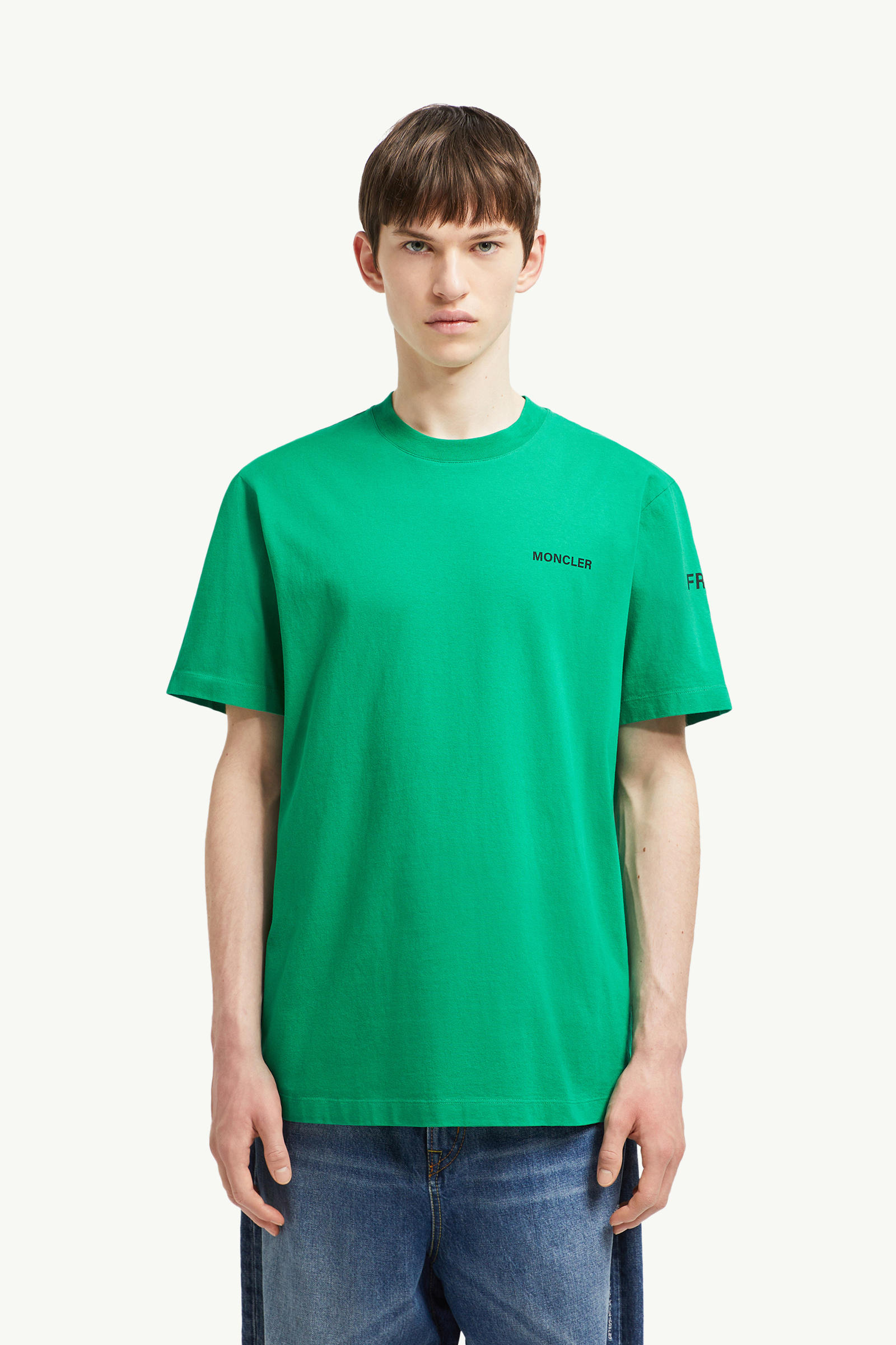 Moncler x FRGMT Maxi Logo Cotton T-Shirt Men Bright Green Moncler 3