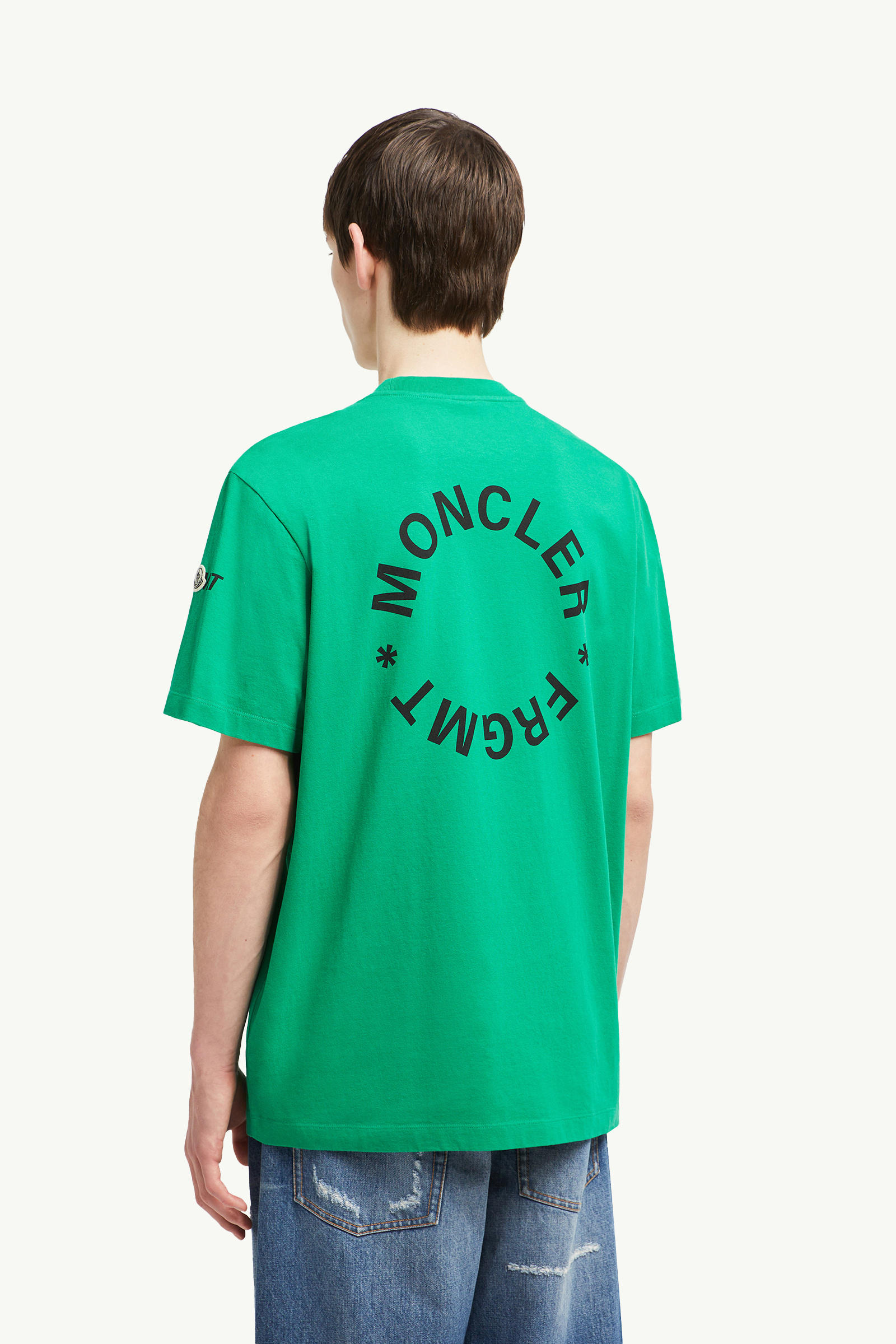 Moncler x FRGMT Maxi Logo Cotton T-Shirt Men Bright Green Moncler 4