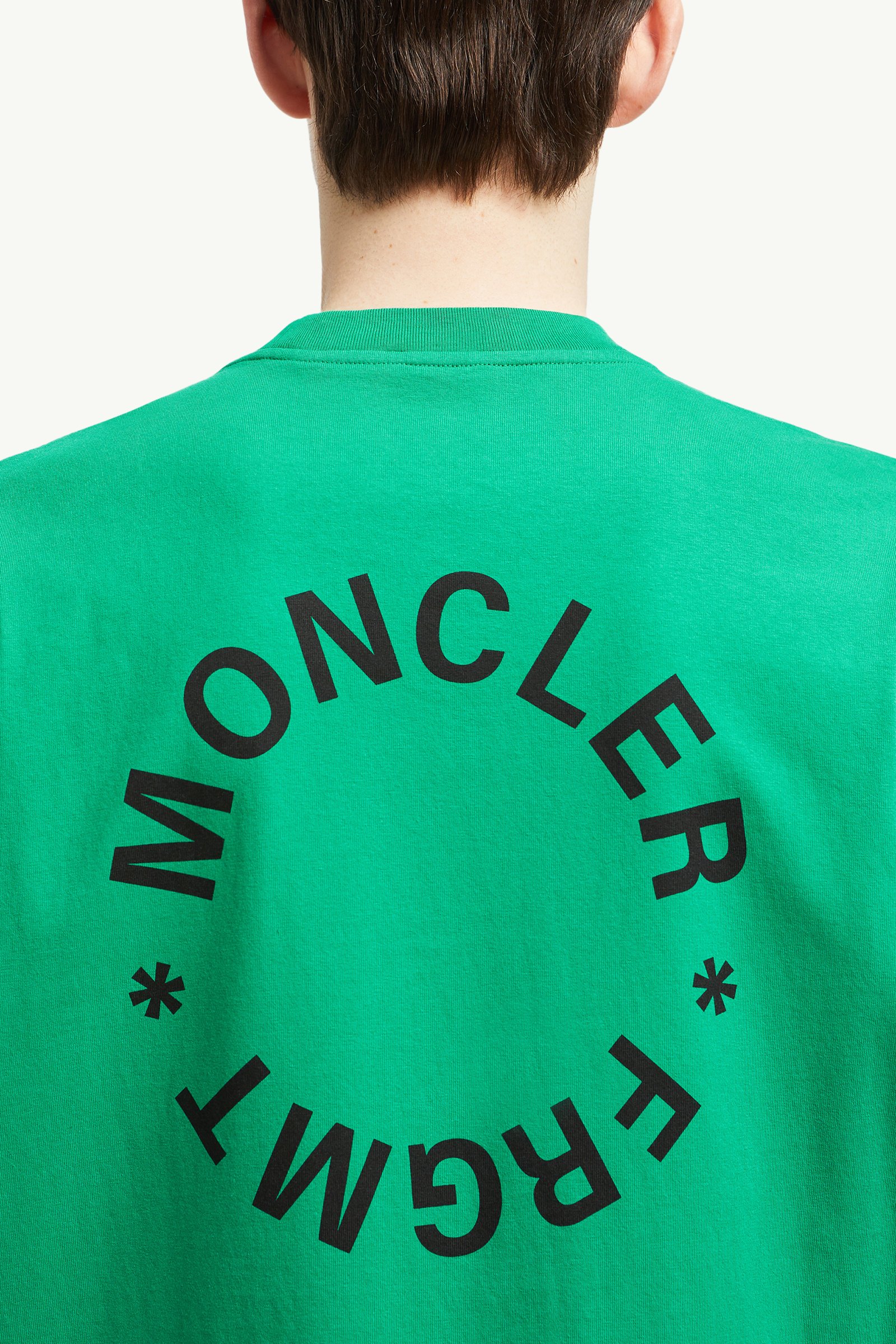 Bright Green Moncler x FRGMT Maxi Logo Cotton T-Shirt