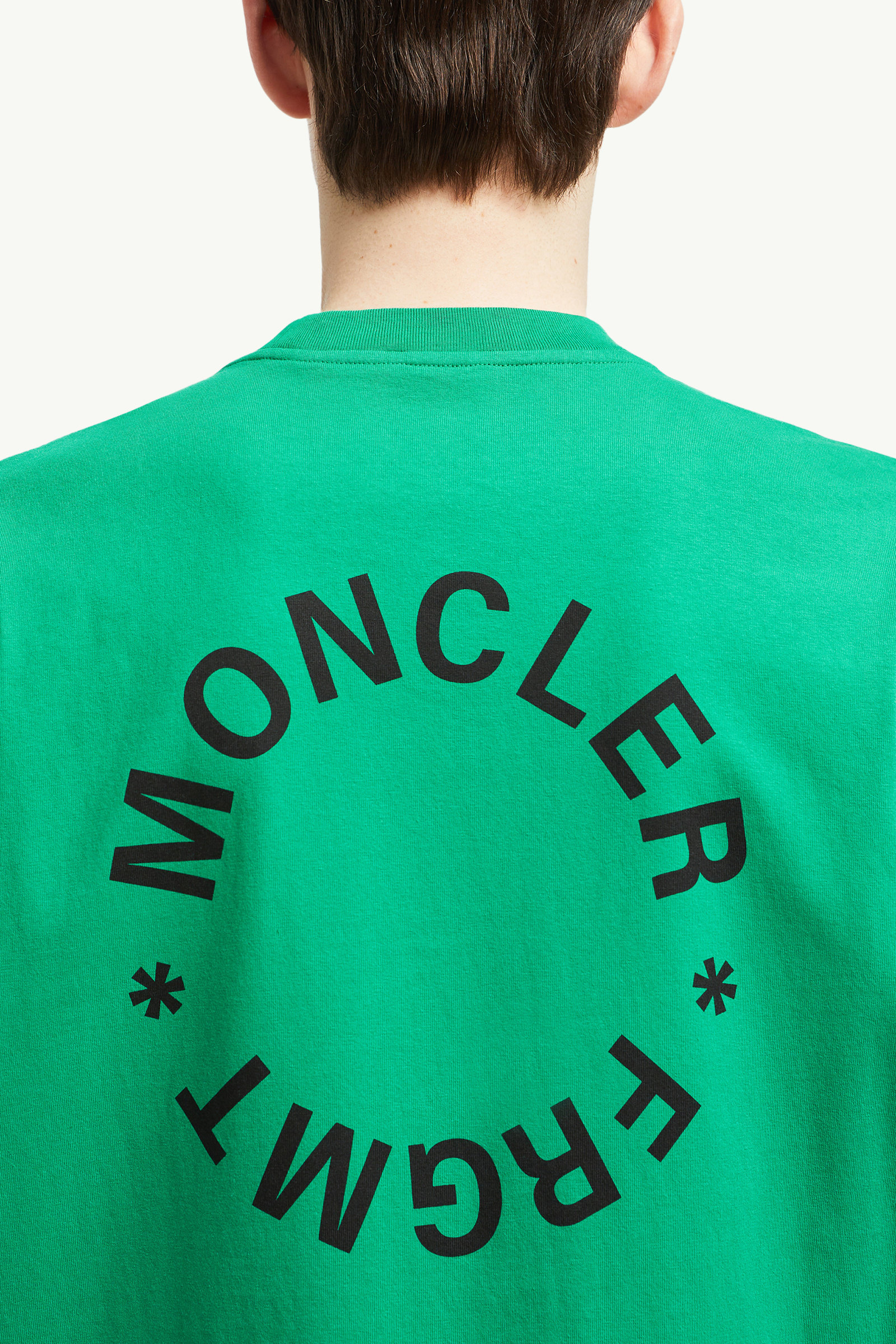 Moncler x FRGMT Maxi Logo Cotton T-Shirt Men Bright Green Moncler 5