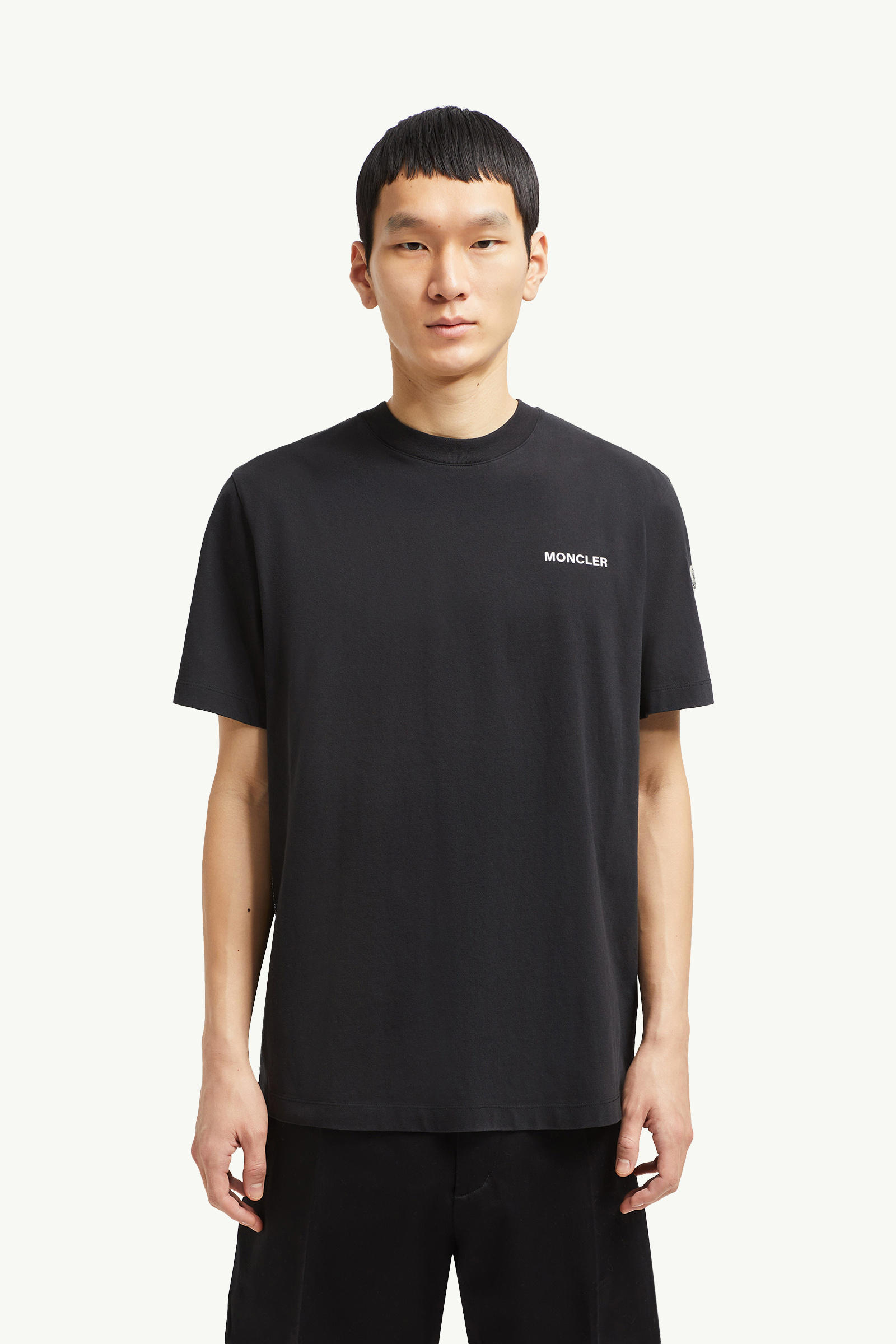 T-shirt en coton à maxi logo Moncler x FRGMT Hommes Noir Moncler 3