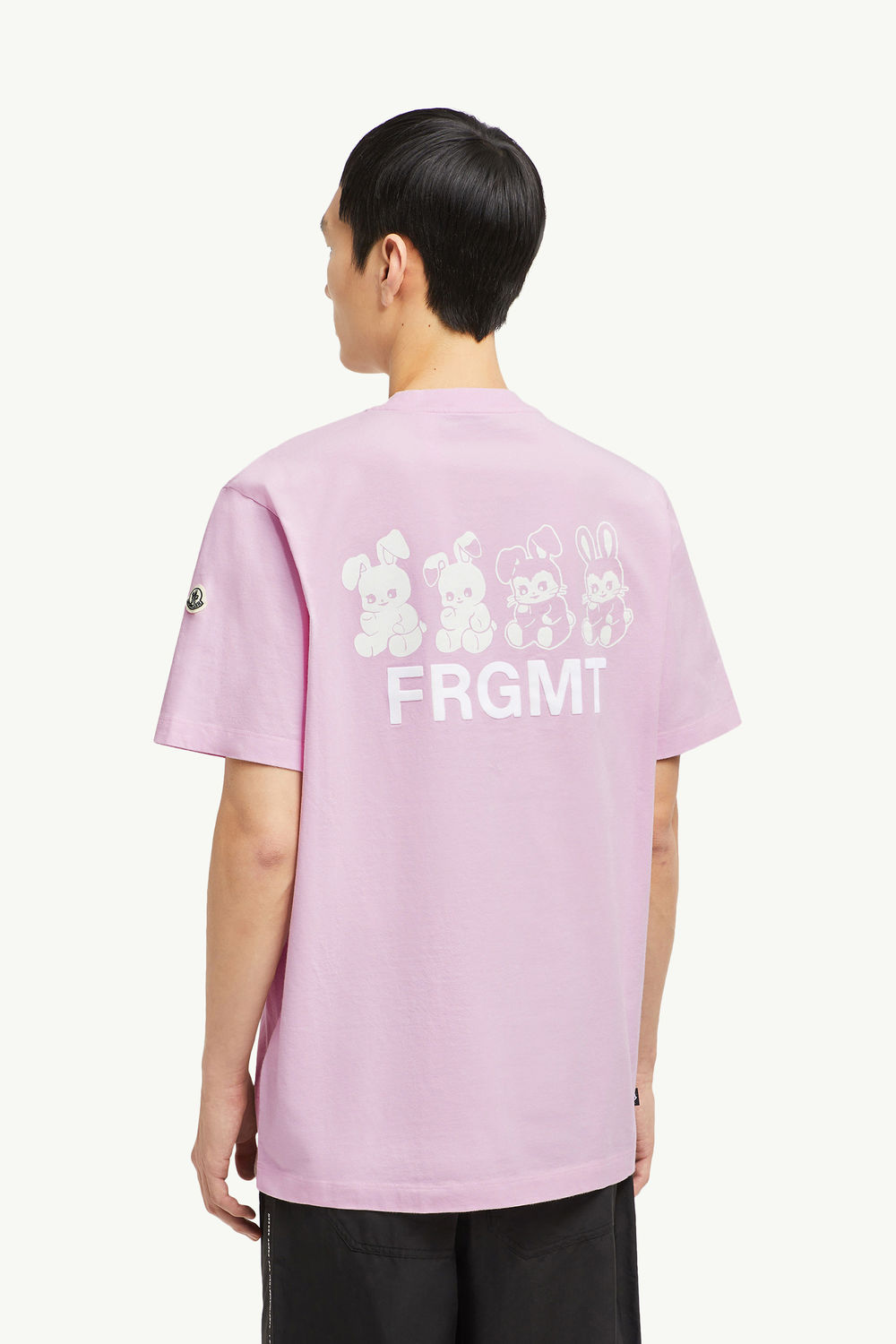 Moncler x FRGMT Cartoon Logo Cotton T-Shirt Men Light Pink Moncler 4