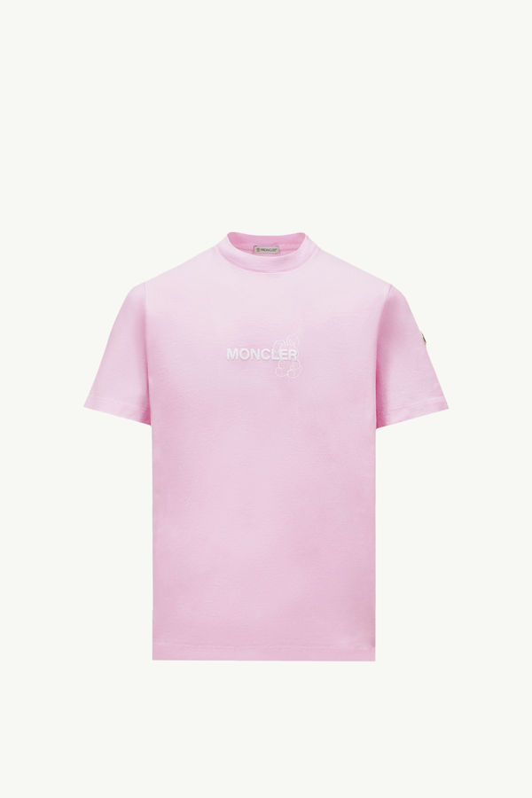 Moncler x FRGMT Cartoon Logo Cotton T-Shirt Men Light Pink Moncler 2