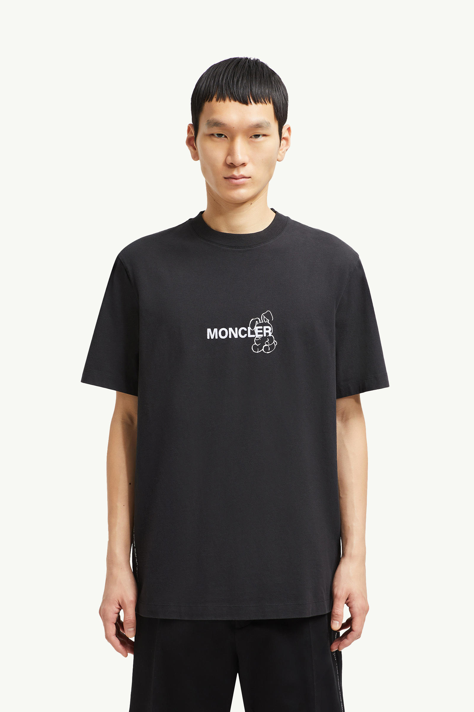 Moncler x FRGMT Cartoon Logo Cotton T-Shirt Men Black Moncler 3