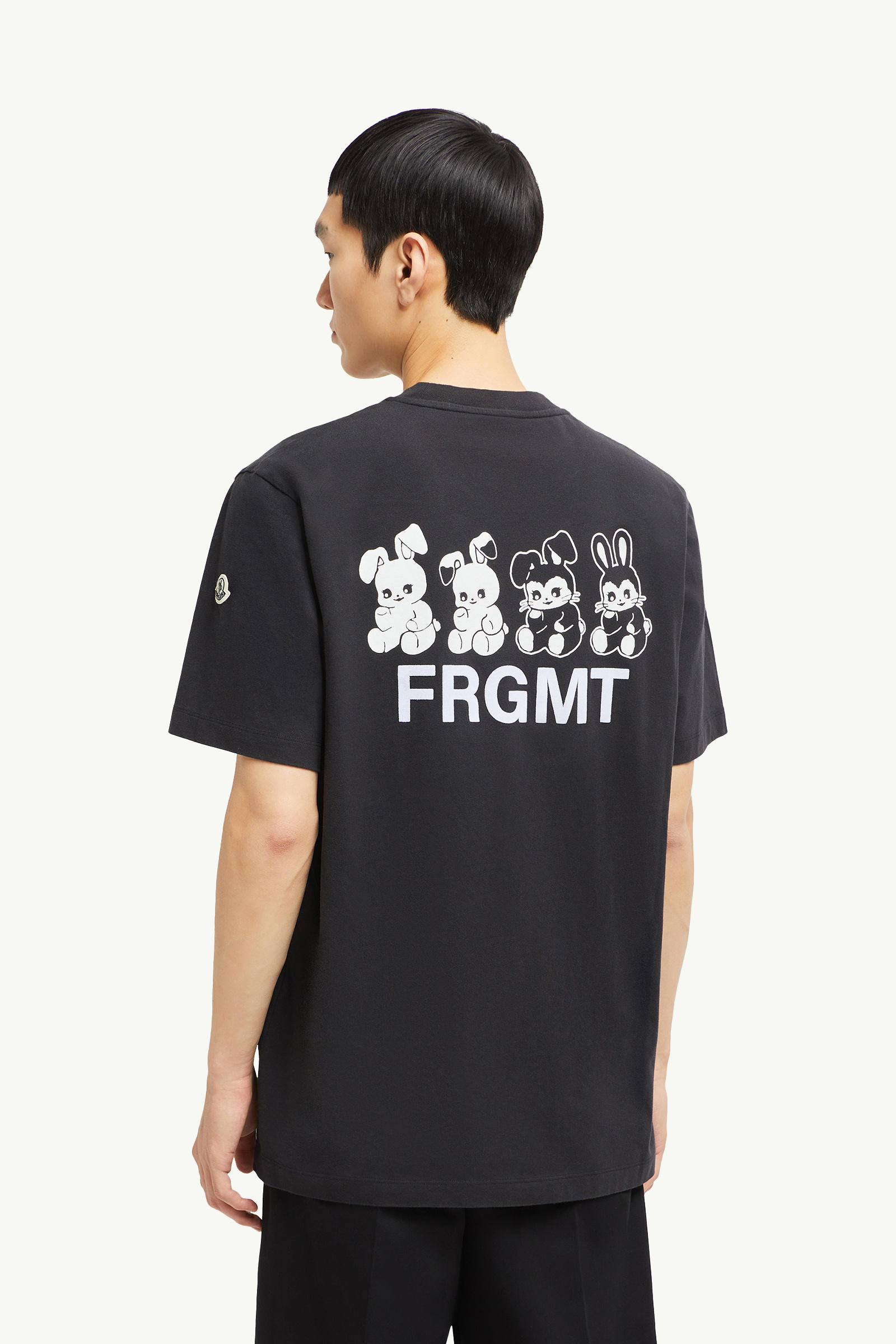 Moncler x FRGMT Cartoon Logo Cotton T-Shirt Men Black Moncler 4