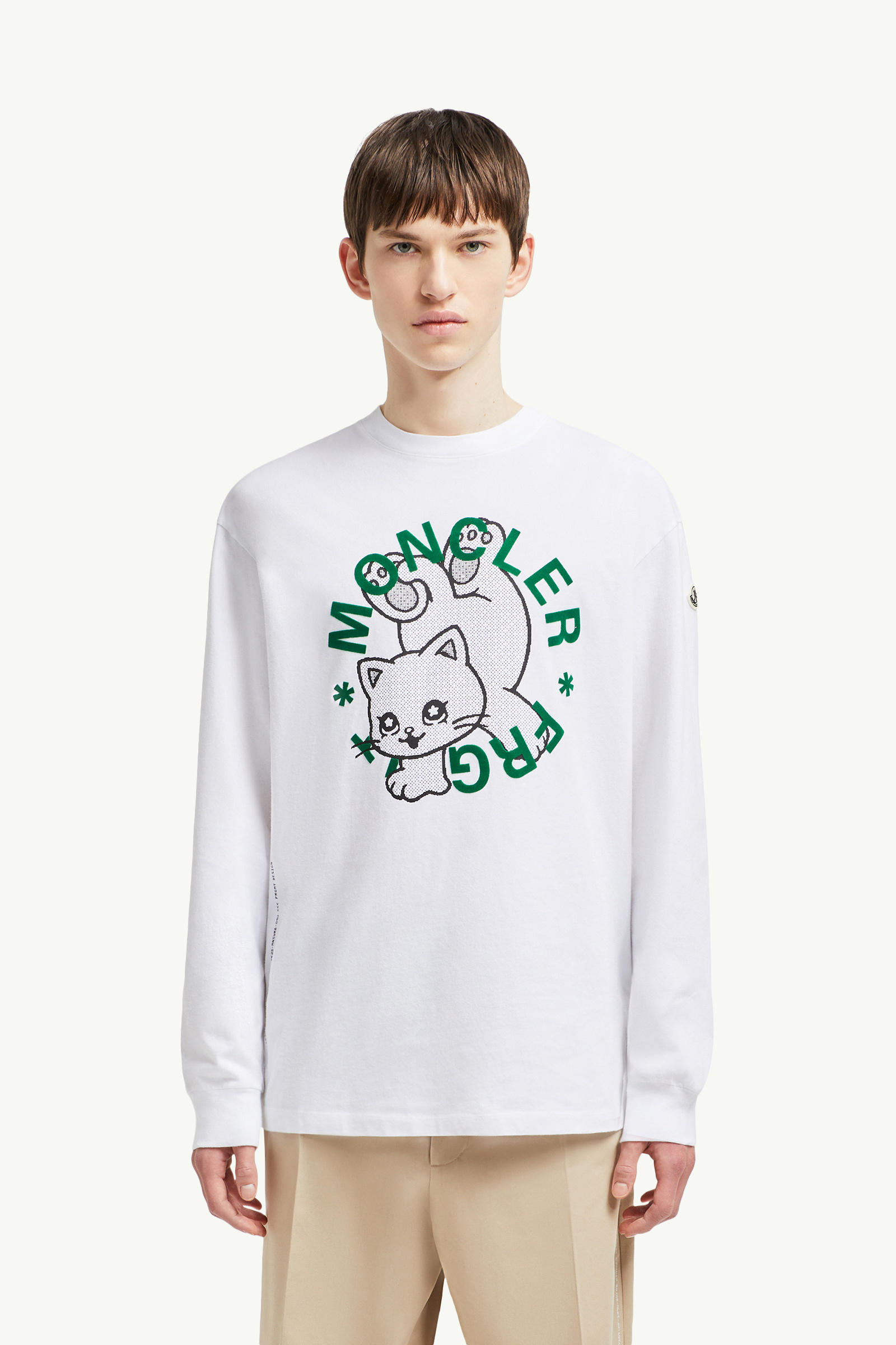 Moncler x FRGMT Cartoon Logo Long Sleeve T-Shirt Men White Moncler 3