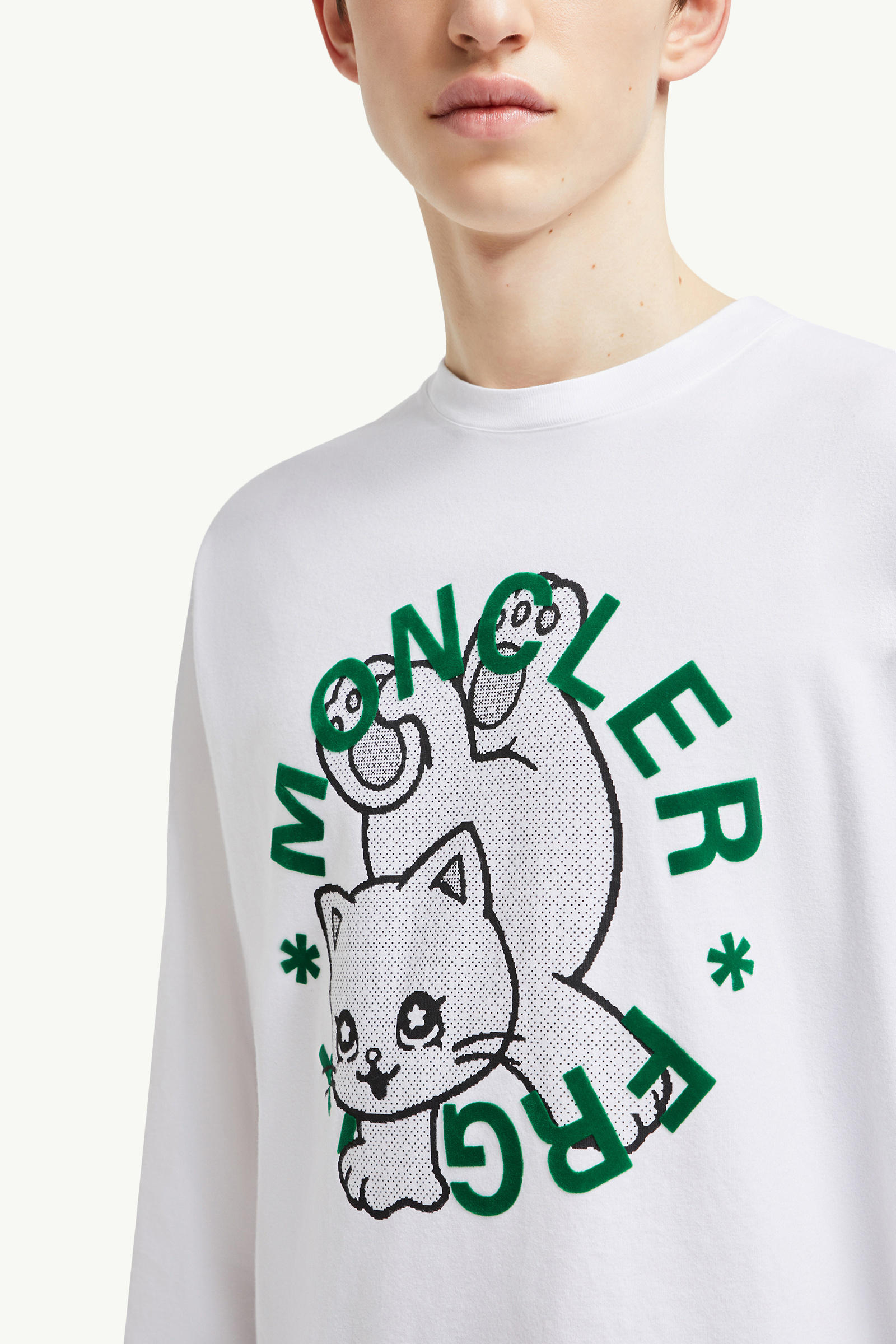 Moncler x FRGMT Cartoon Logo Long Sleeve T-Shirt Men White Moncler 5