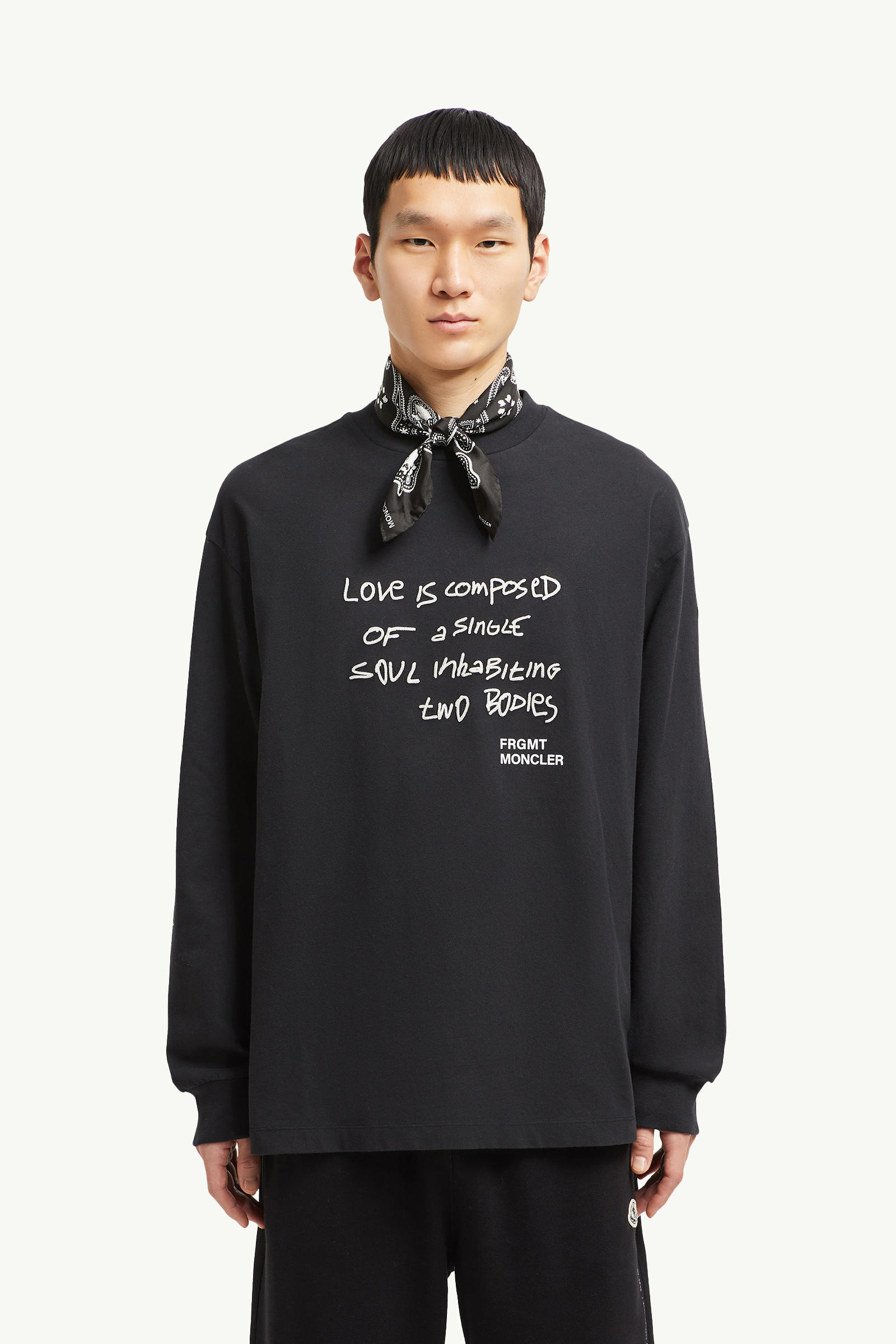 Moncler x FRGMT Embroidered Long Sleeve T-Shirt Men Black Moncler 0