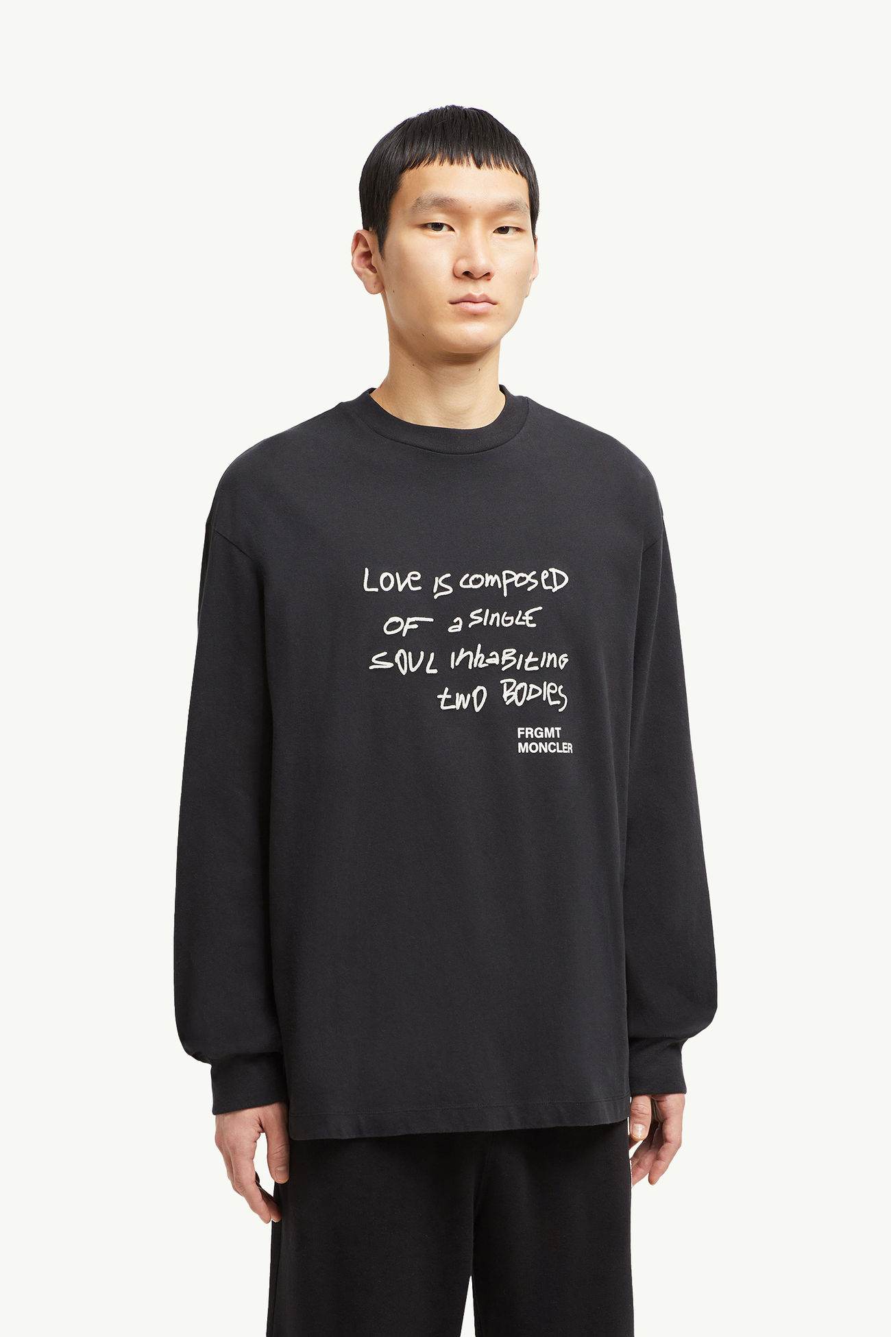 Moncler x FRGMT男士刺绣长袖T恤 男士 黑色 Moncler 3