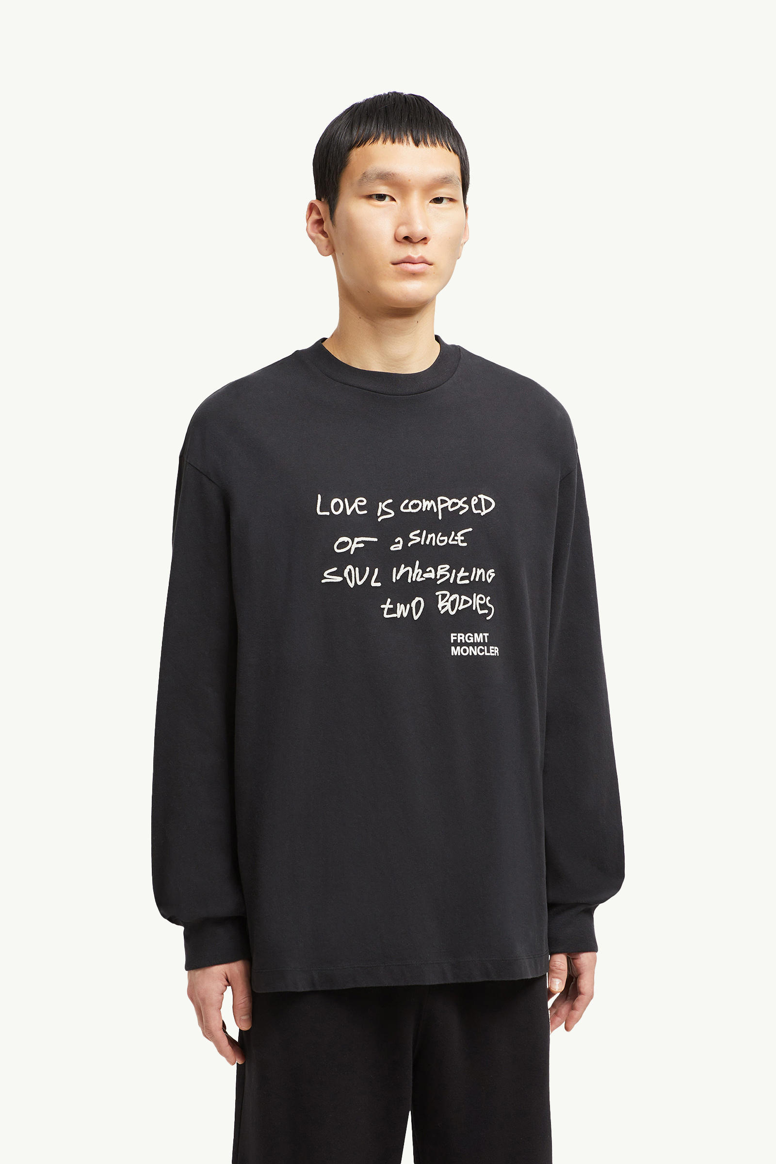 Moncler x FRGMT男士刺绣长袖T恤 男士 黑色 Moncler 3