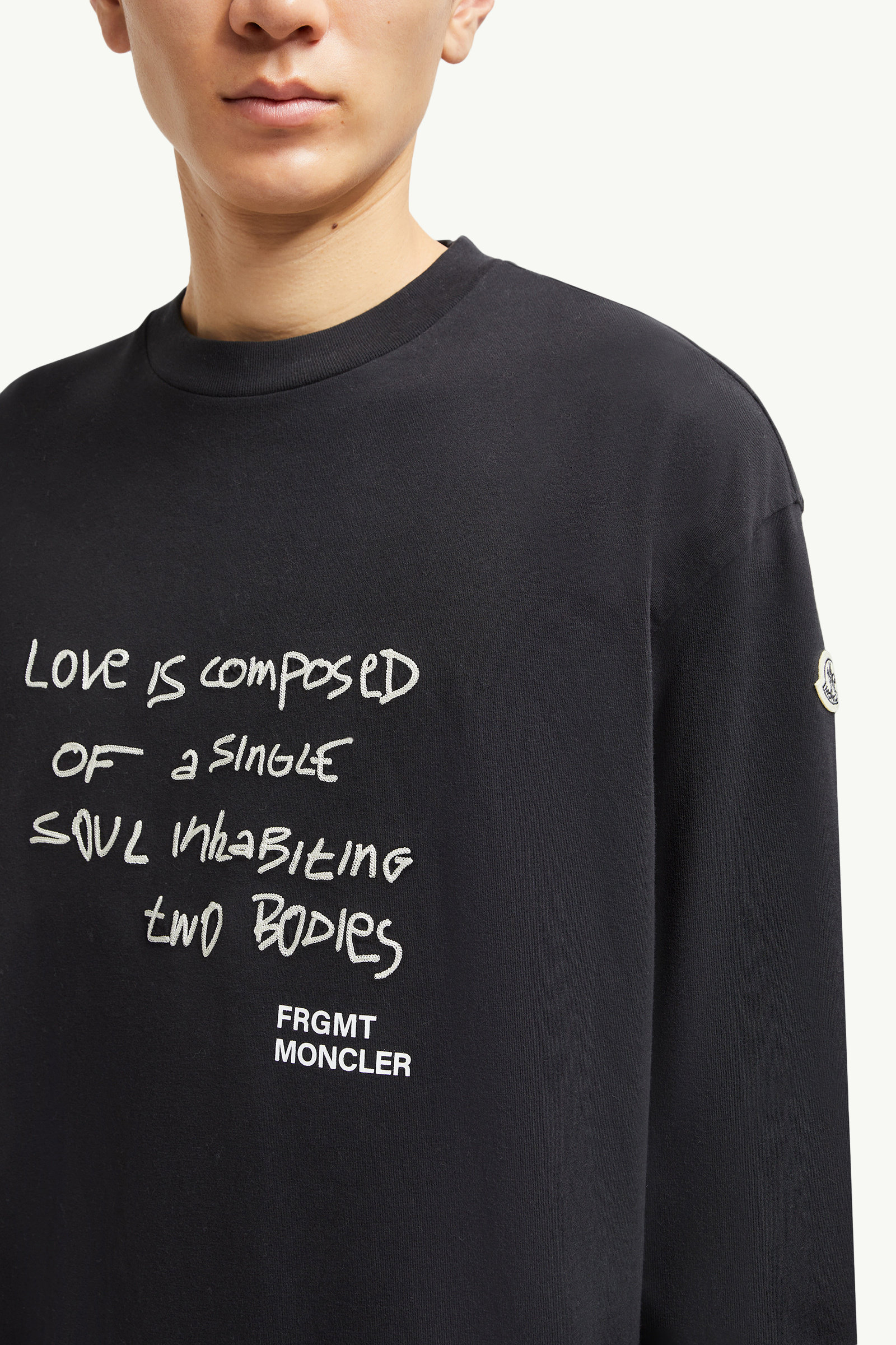 Moncler x FRGMT Embroidered Long Sleeve T-Shirt Men Black Moncler 5