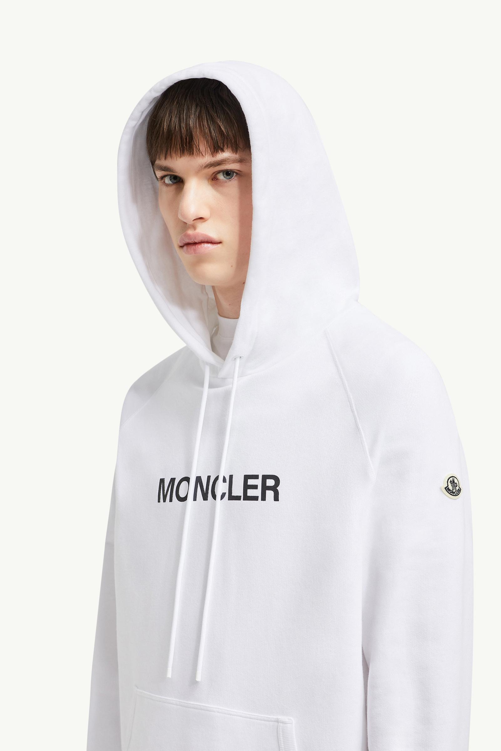 White Moncler x FRGMT Cartoon Logo Cotton Hoodie - Moncler x