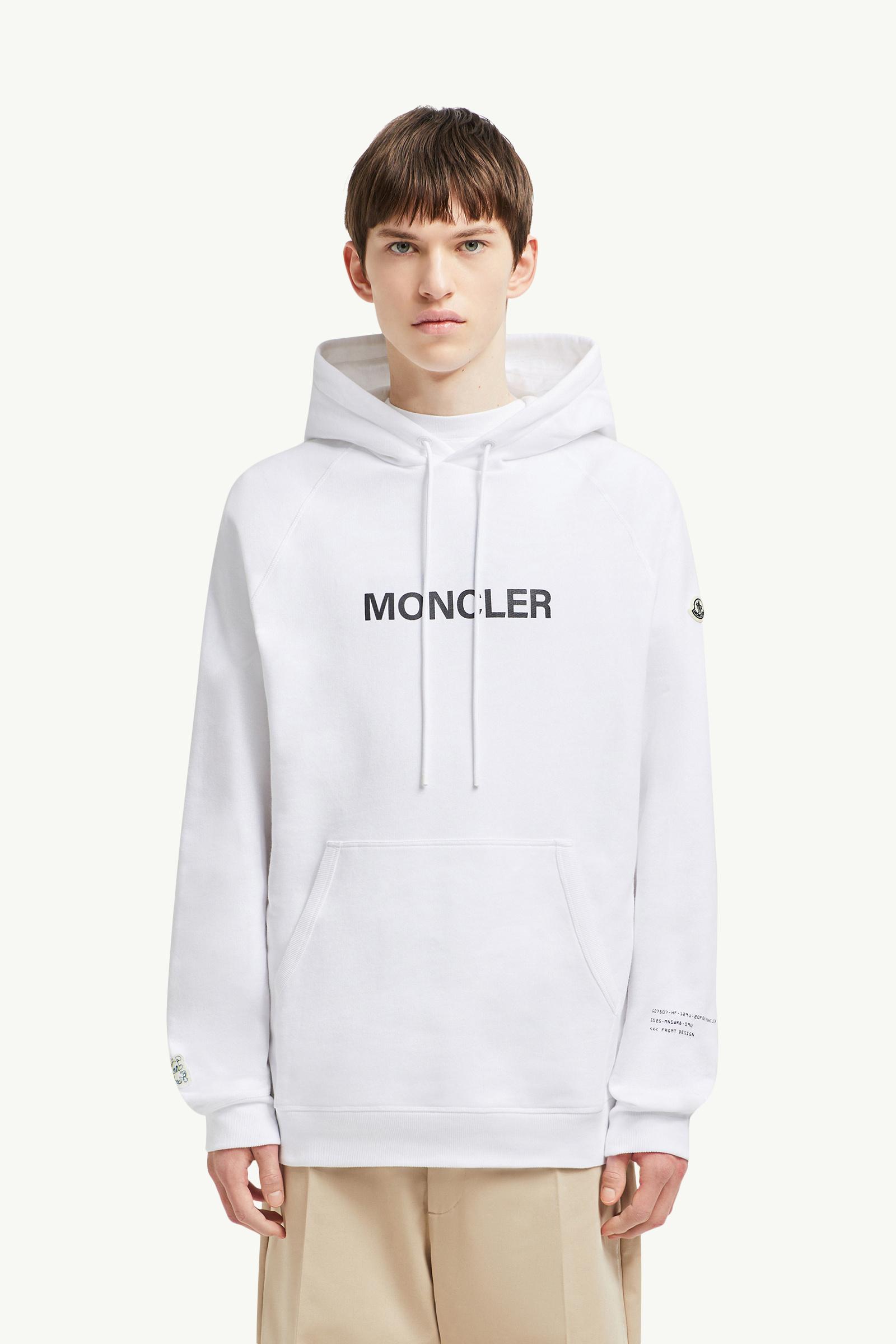 White Moncler x FRGMT Cartoon Logo Cotton Hoodie - Moncler x White Moncler x FRGMT Cartoon Logo Cotton Hoodie - Moncler x