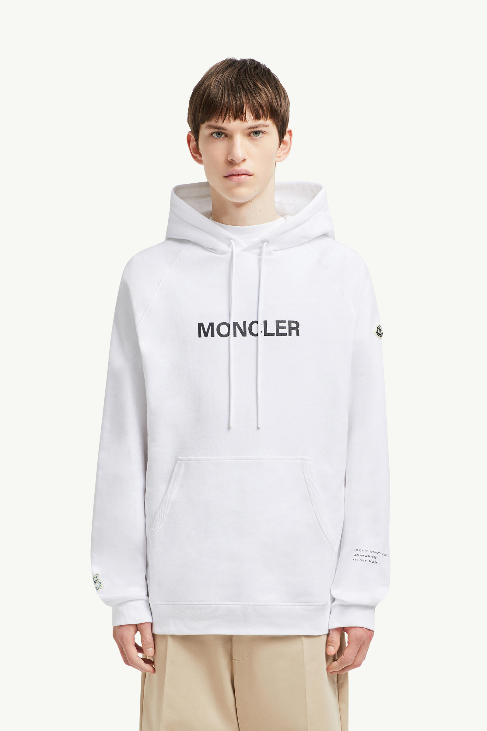 Moncler x FRGMT Cartoon Logo Cotton Hoodie Men White Moncler 3