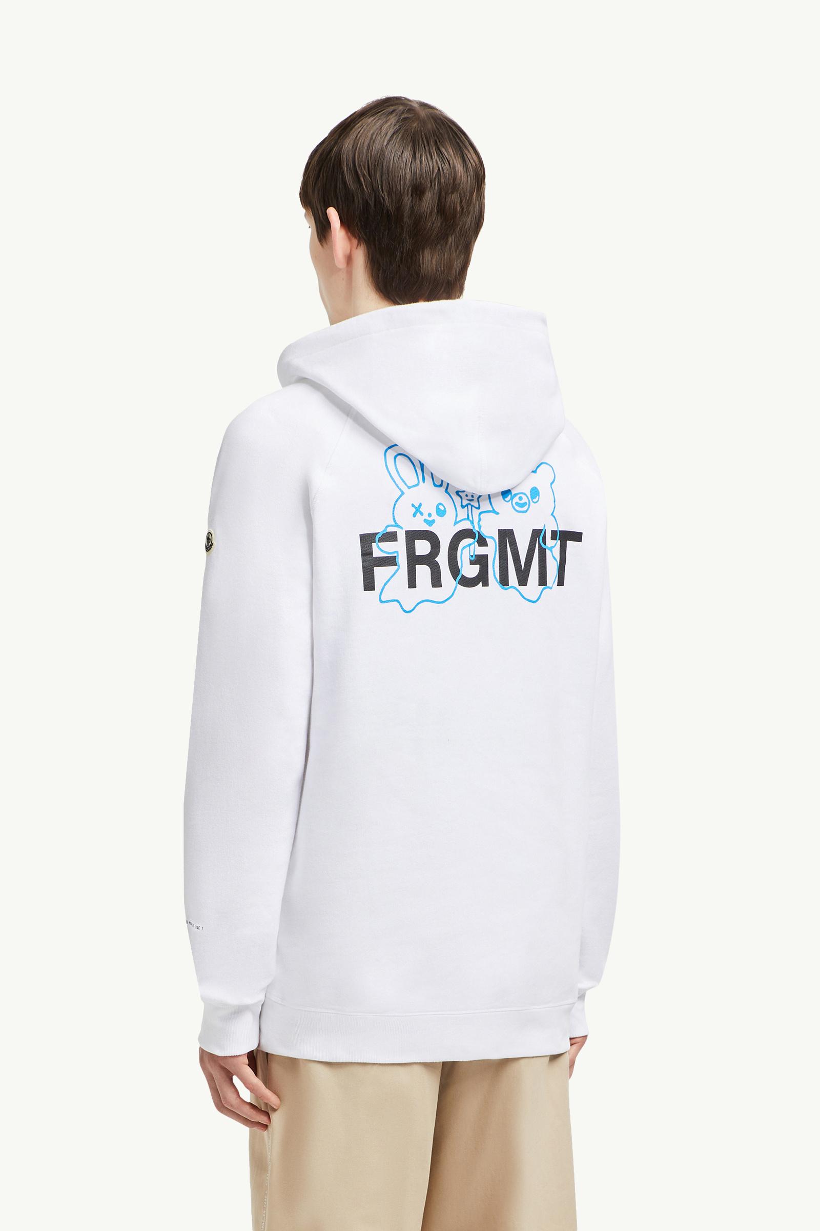 White Moncler x FRGMT Cartoon Logo Cotton Hoodie - Moncler x
