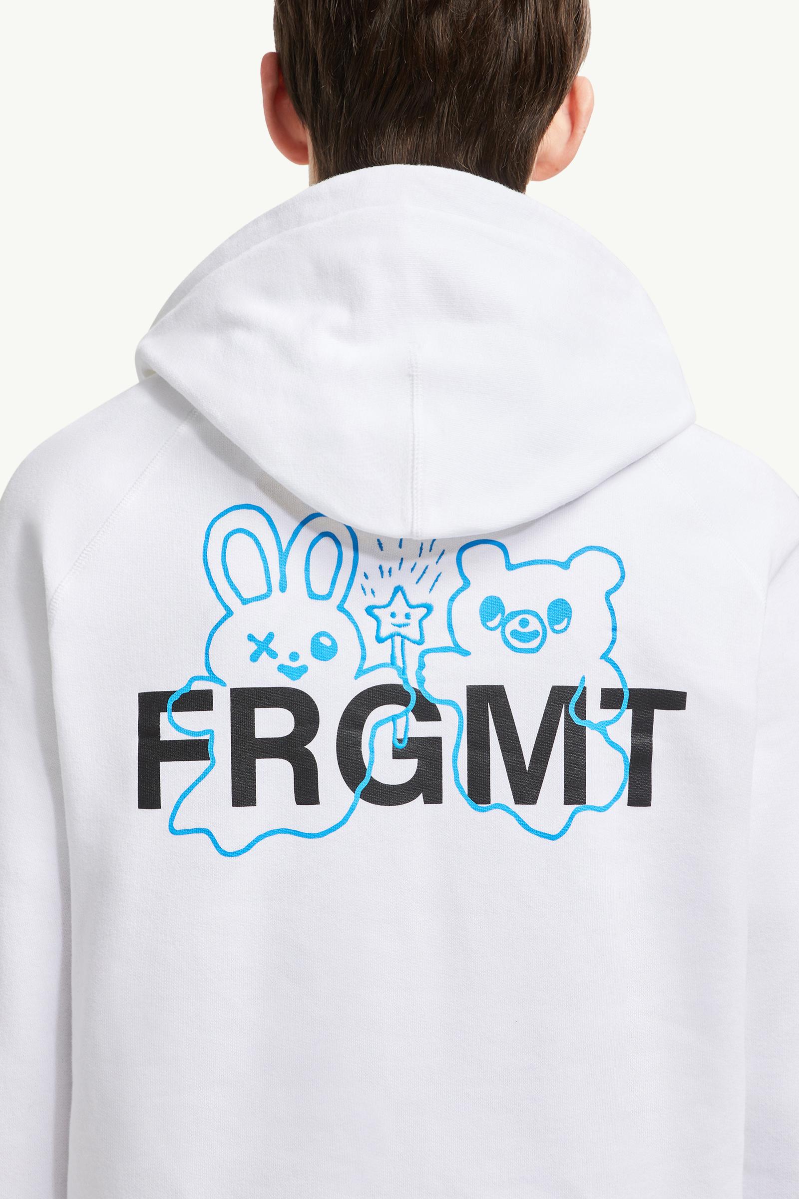 White Moncler x FRGMT Cartoon Logo Cotton Hoodie - Moncler x