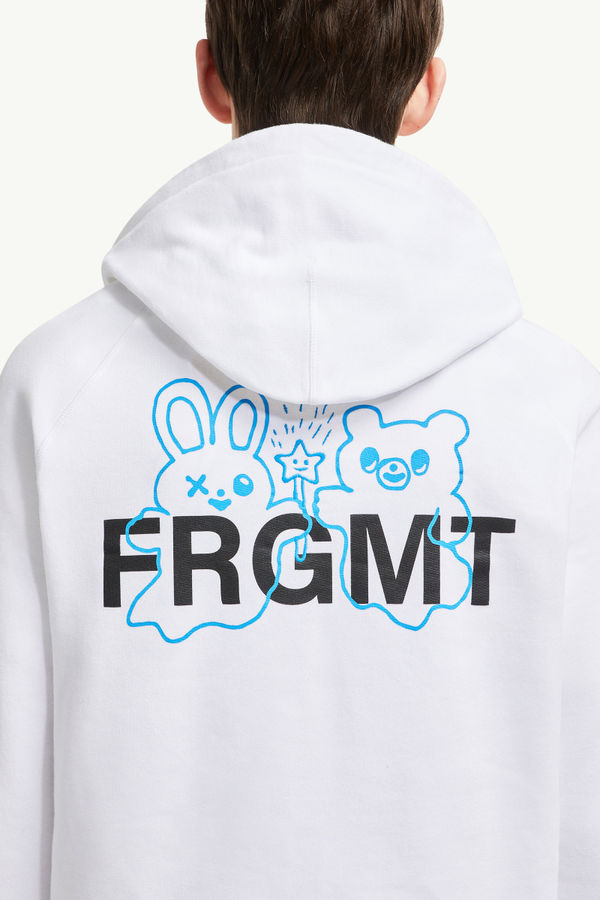 Moncler x FRGMT Cartoon Logo Cotton Hoodie Men White Moncler 7