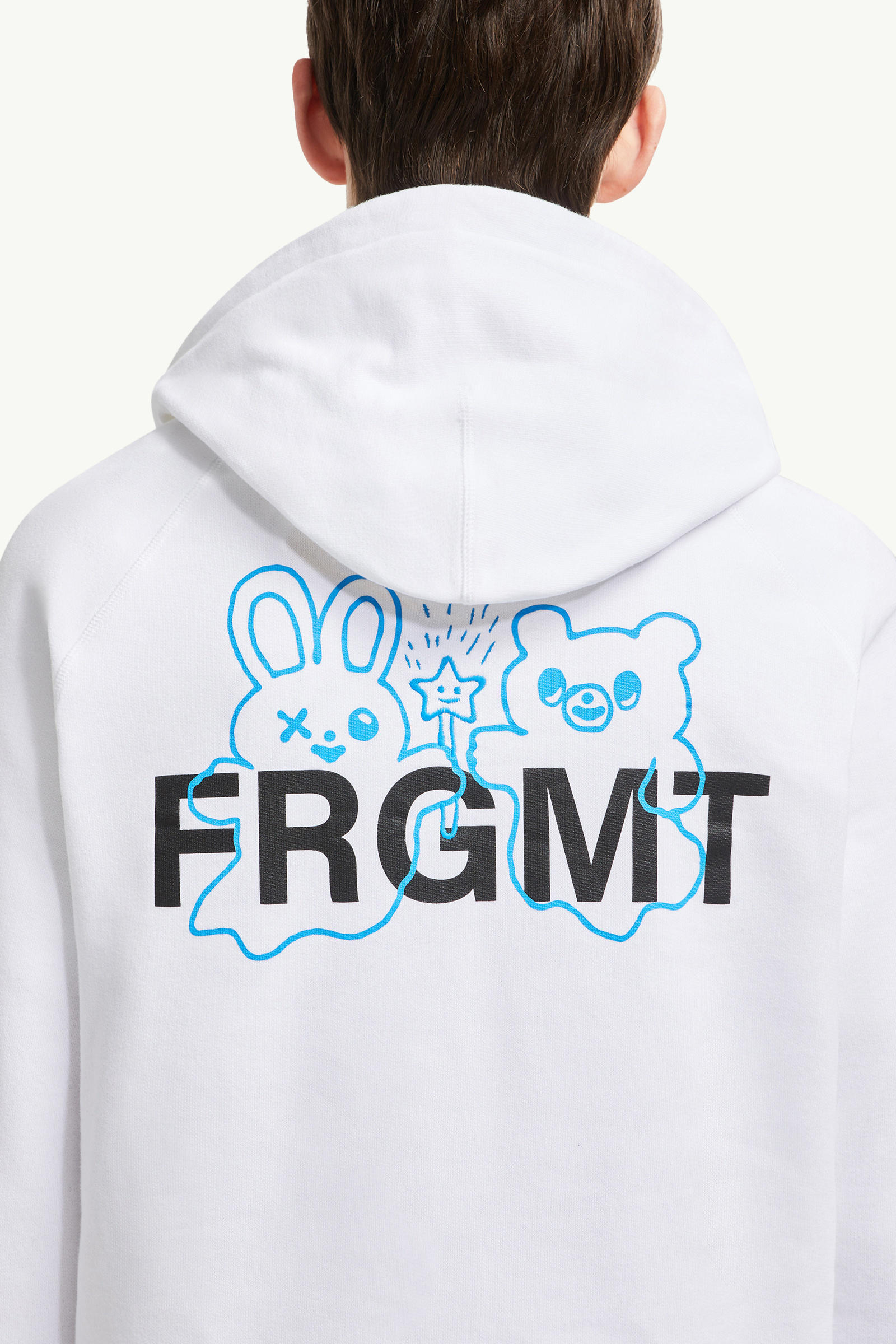 Moncler x FRGMT Cartoon Logo Cotton Hoodie Men White Moncler 7