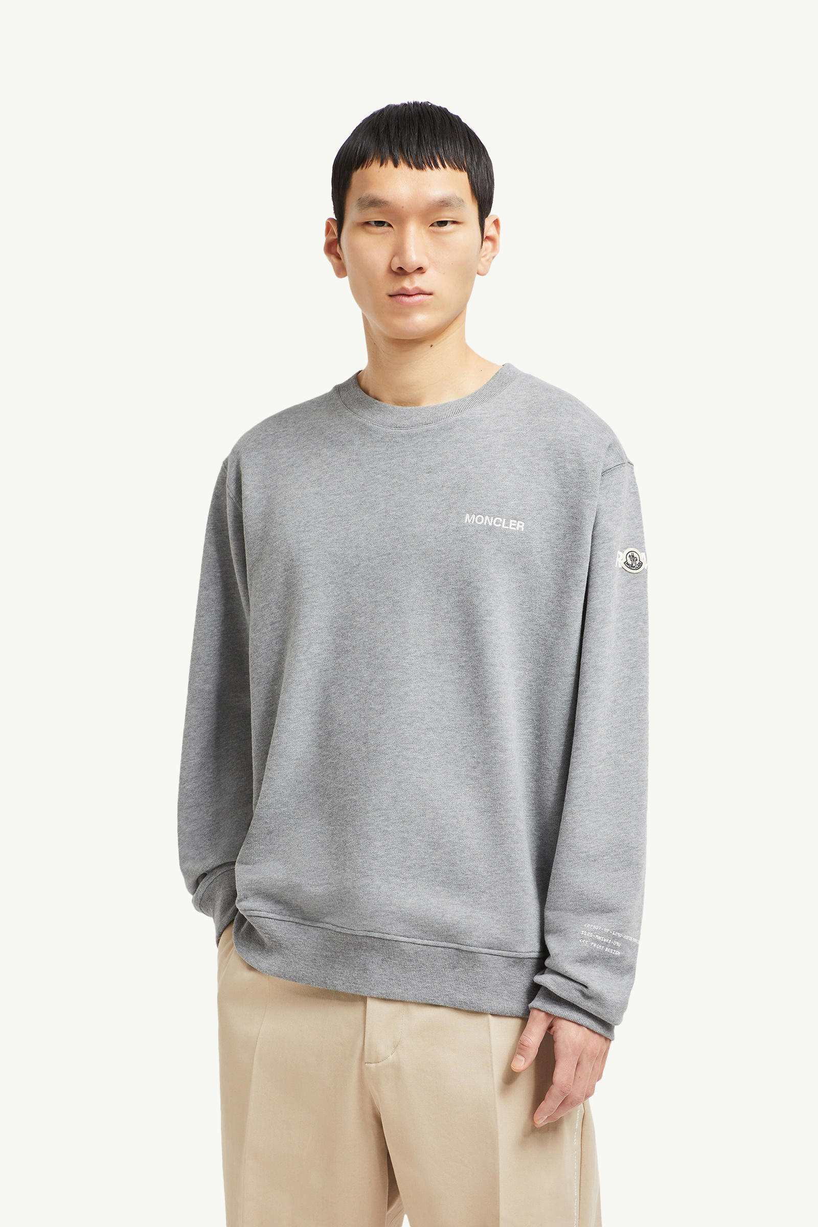 Moncler x FRGMT Maxi Logo Cotton Sweatshirt Men Gray Moncler 0