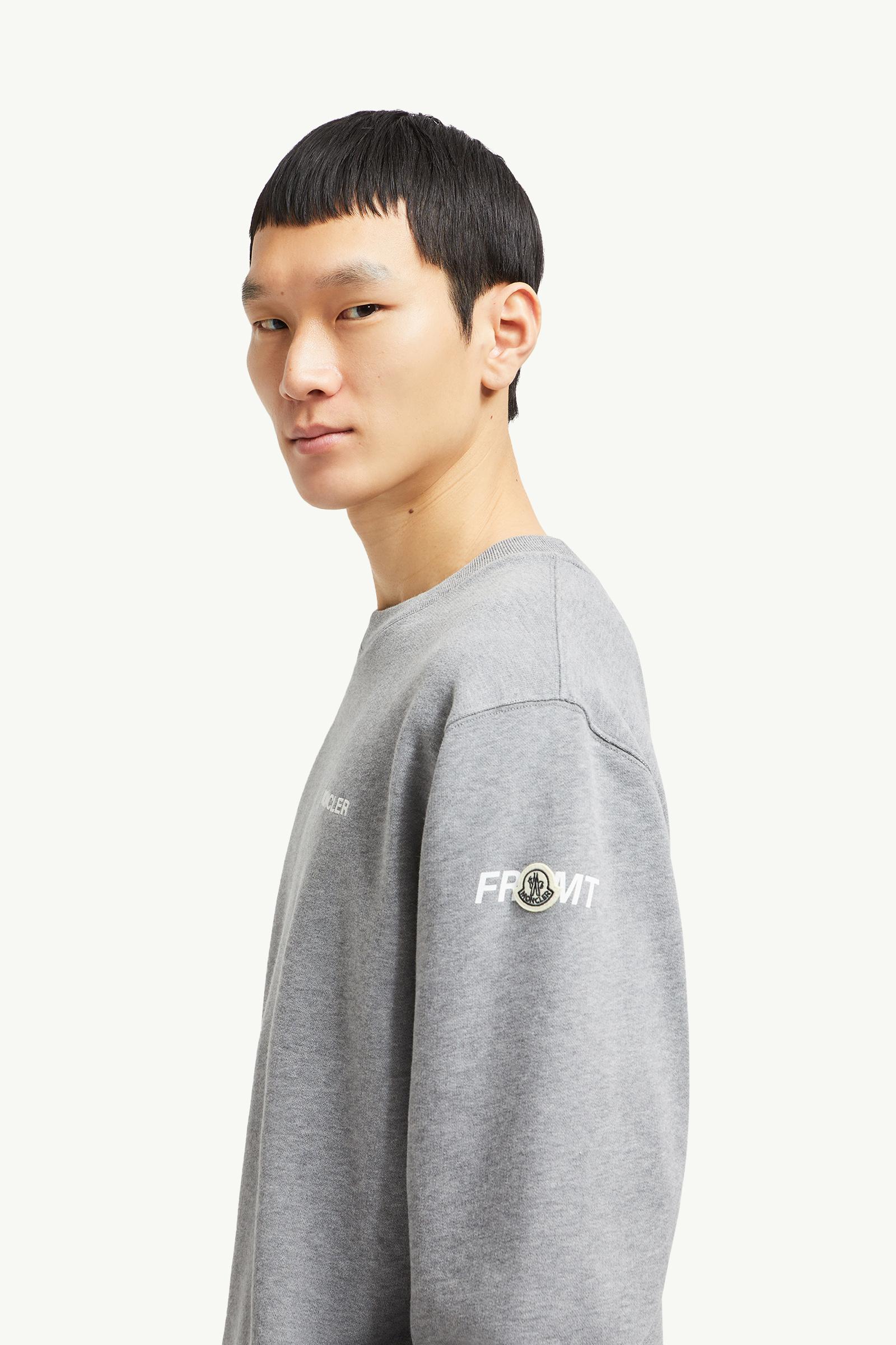 Moncler x FRGMT Maxi Logo Cotton Sweatshirt Men Gray Moncler 1