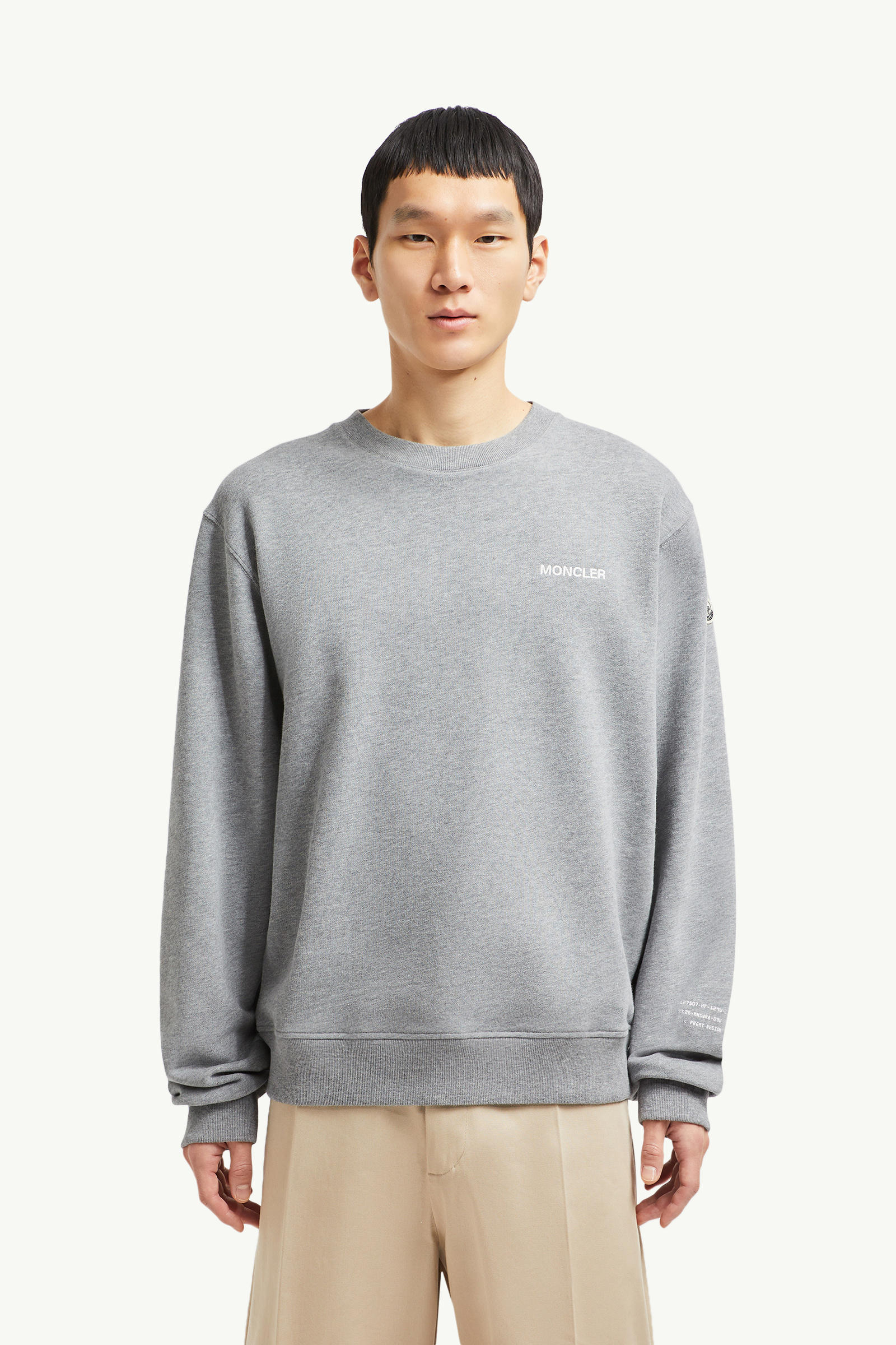 Moncler x FRGMT Maxi Logo Cotton Sweatshirt Men Gray Moncler 3