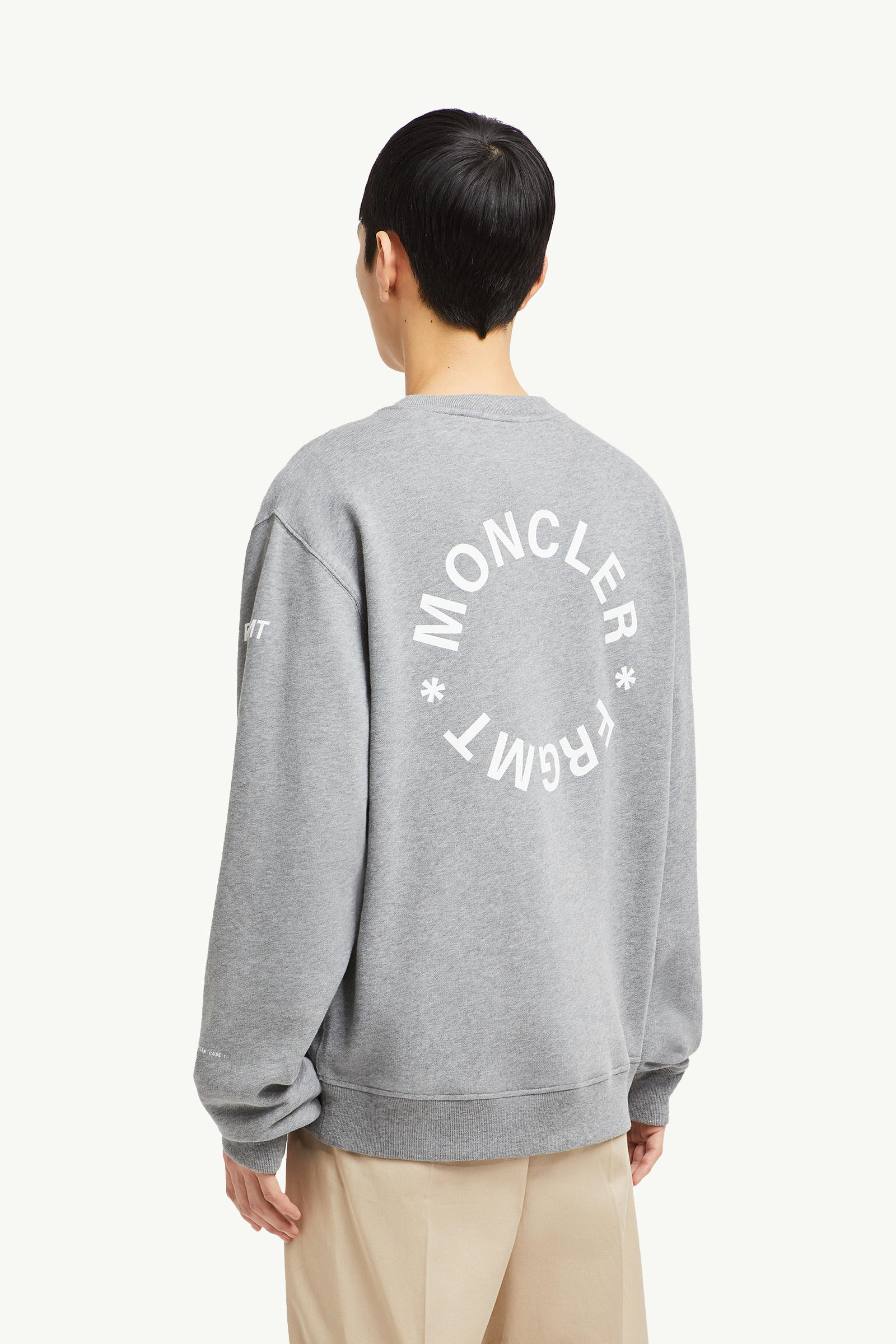 Moncler x FRGMT Maxi Logo Cotton Sweatshirt Men Gray Moncler 4