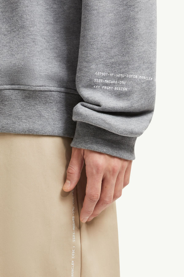 Moncler x FRGMT Maxi Logo Cotton Sweatshirt Men Gray Moncler 5