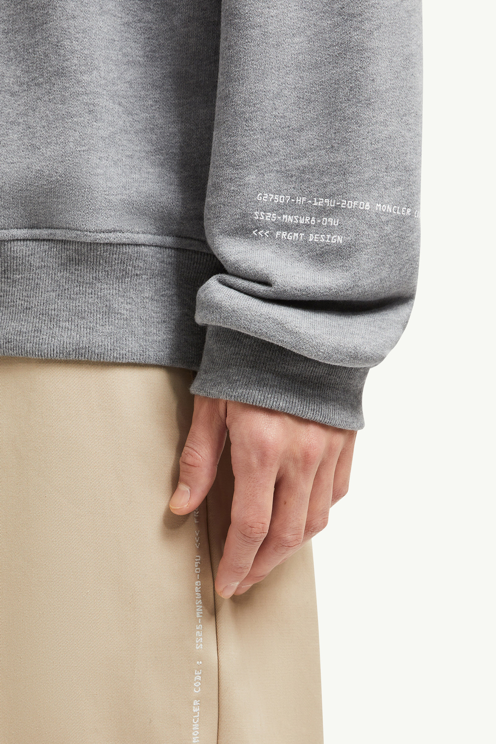 Moncler x FRGMT Maxi Logo Cotton Sweatshirt Men Gray Moncler 5