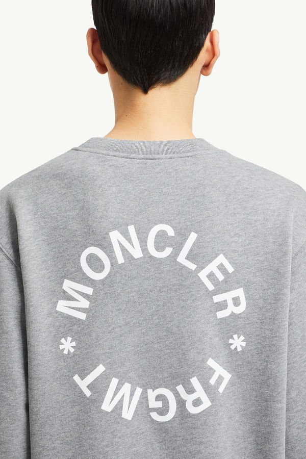 Moncler x FRGMT Maxi Logo Cotton Sweatshirt Men Gray Moncler 6